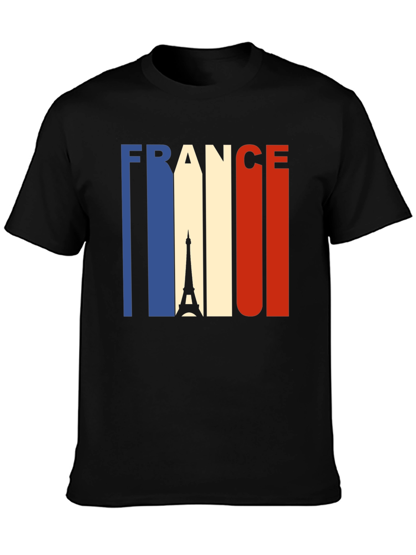 France Eiffel Tower Graphic Tee - Black