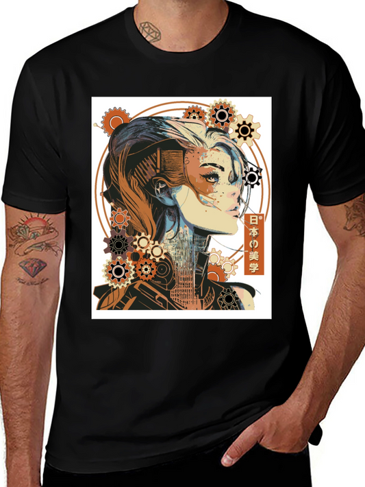 Steampunk Beauty Graphic Tee - Unique Style