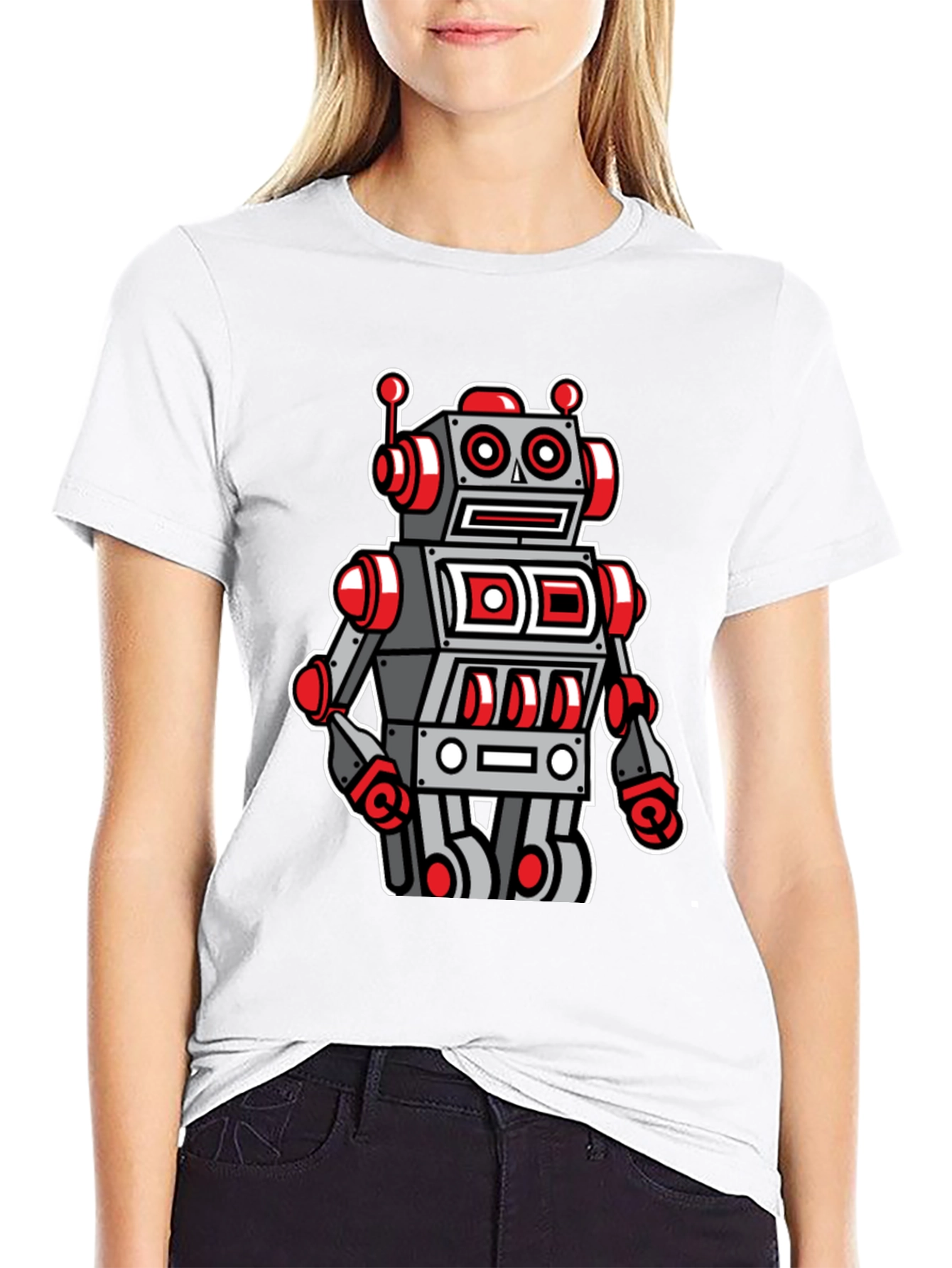 Robot Graphic Tee - Cool Cartoon Style