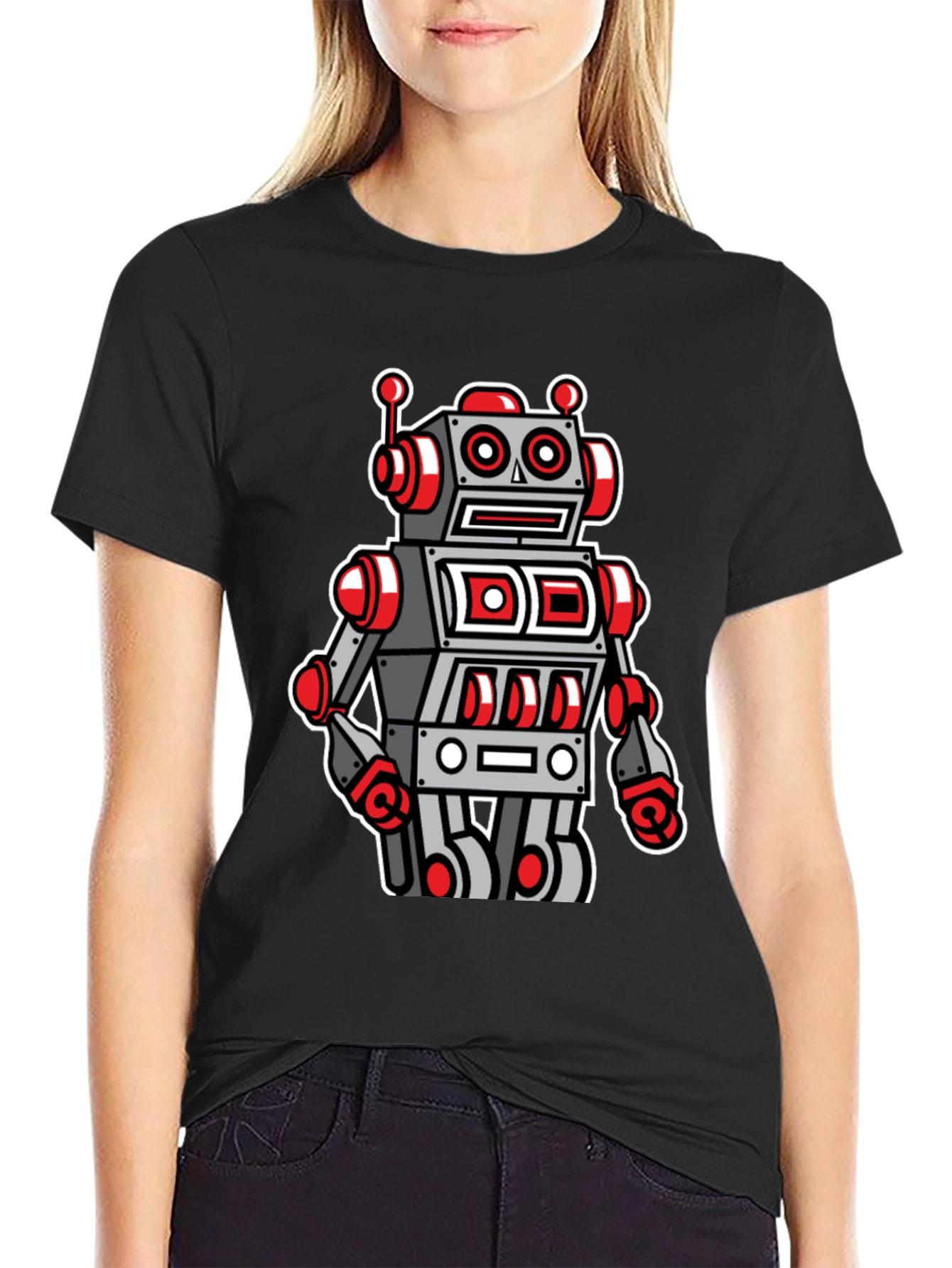 Robot Graphic Tee - Cool Cartoon Style