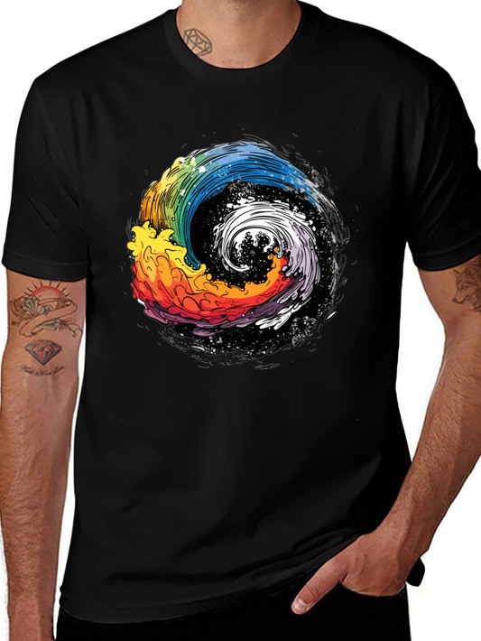 Yin Yang Colorful Swirl Graphic Tee