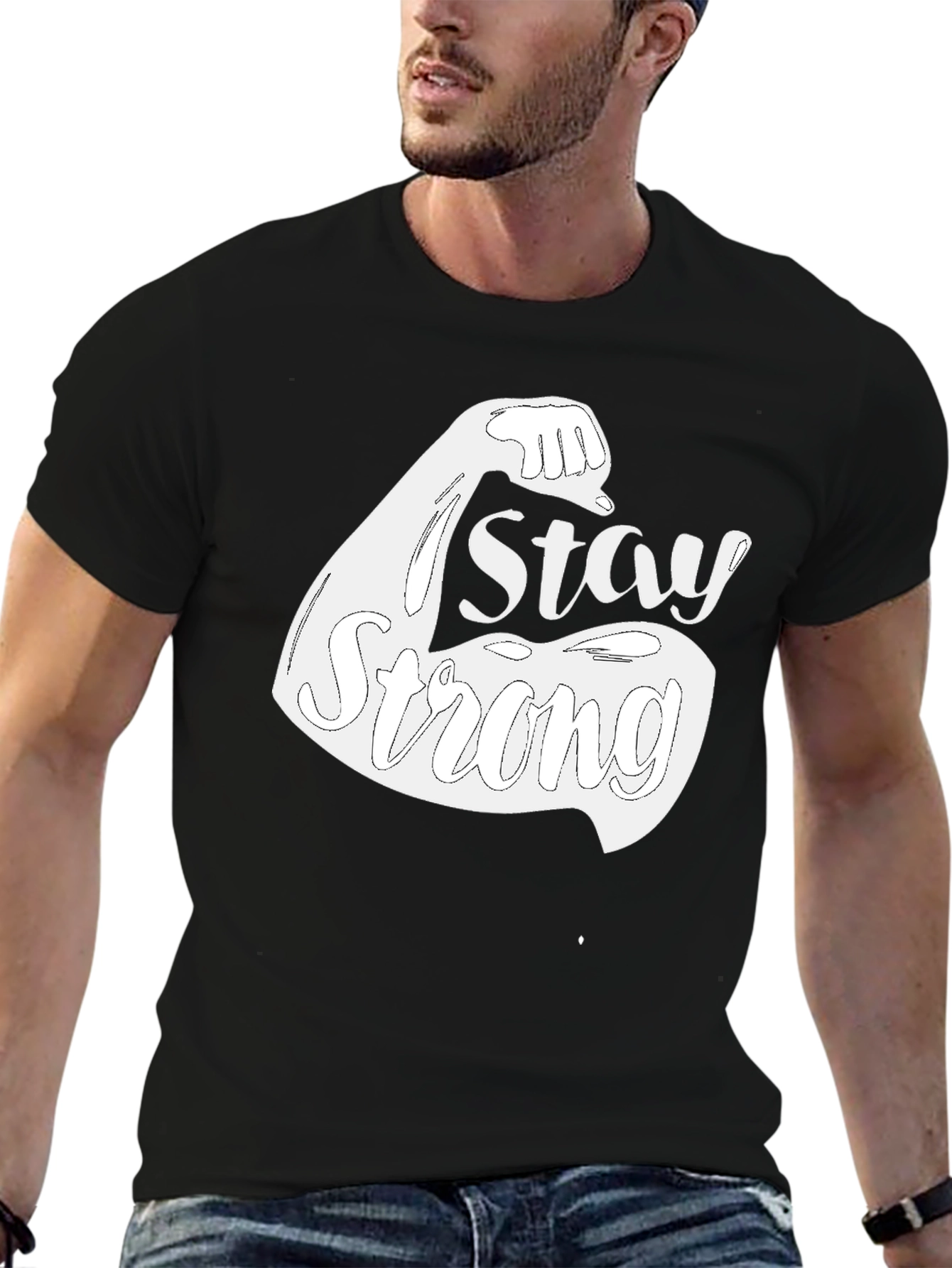 Stay Strong Graphic Tee - Black