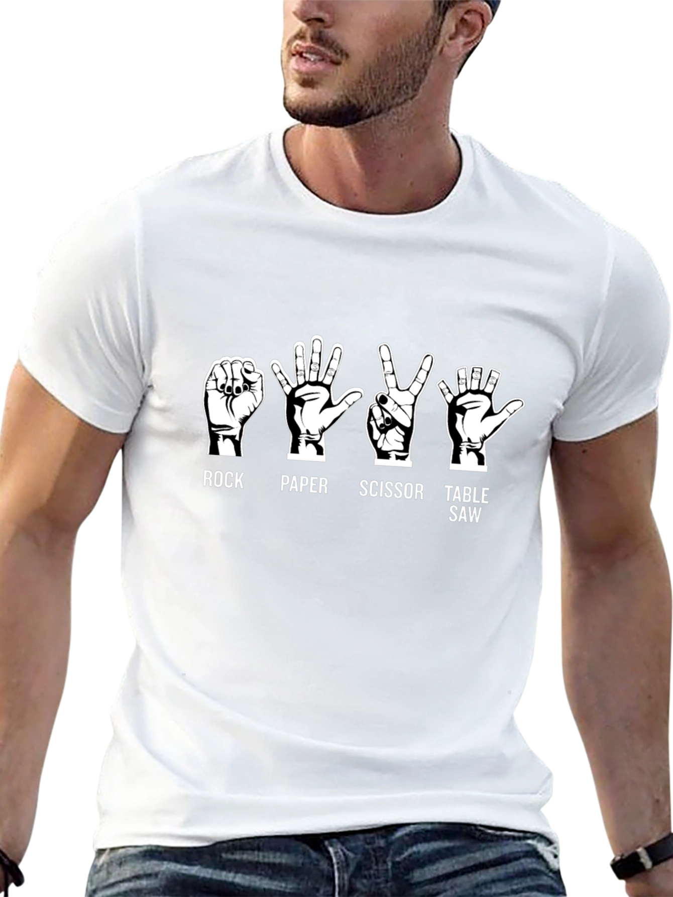 Rock Paper Scissor Table Saw Funny T-Shirt