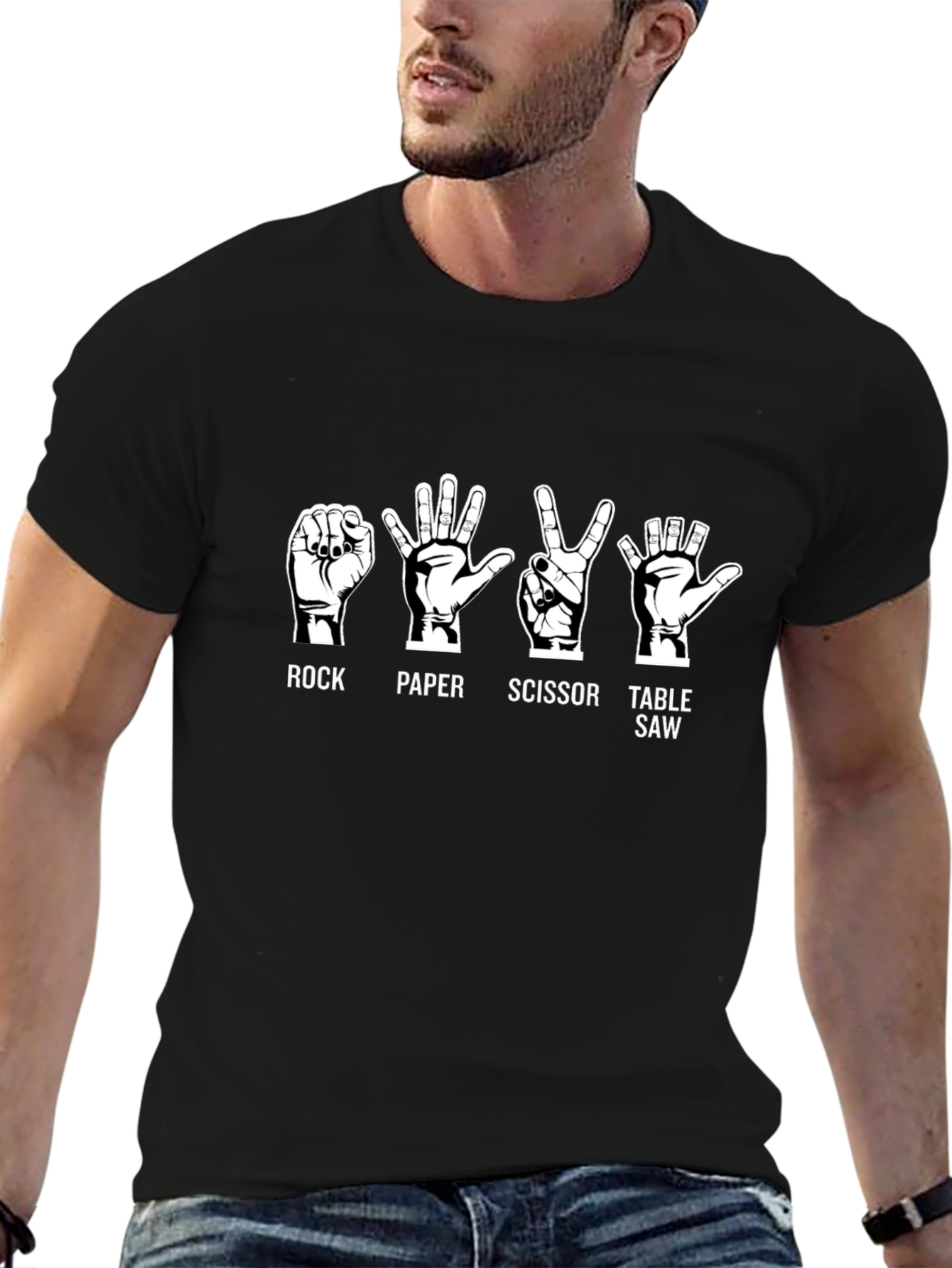 Rock Paper Scissor Table Saw Funny T-Shirt