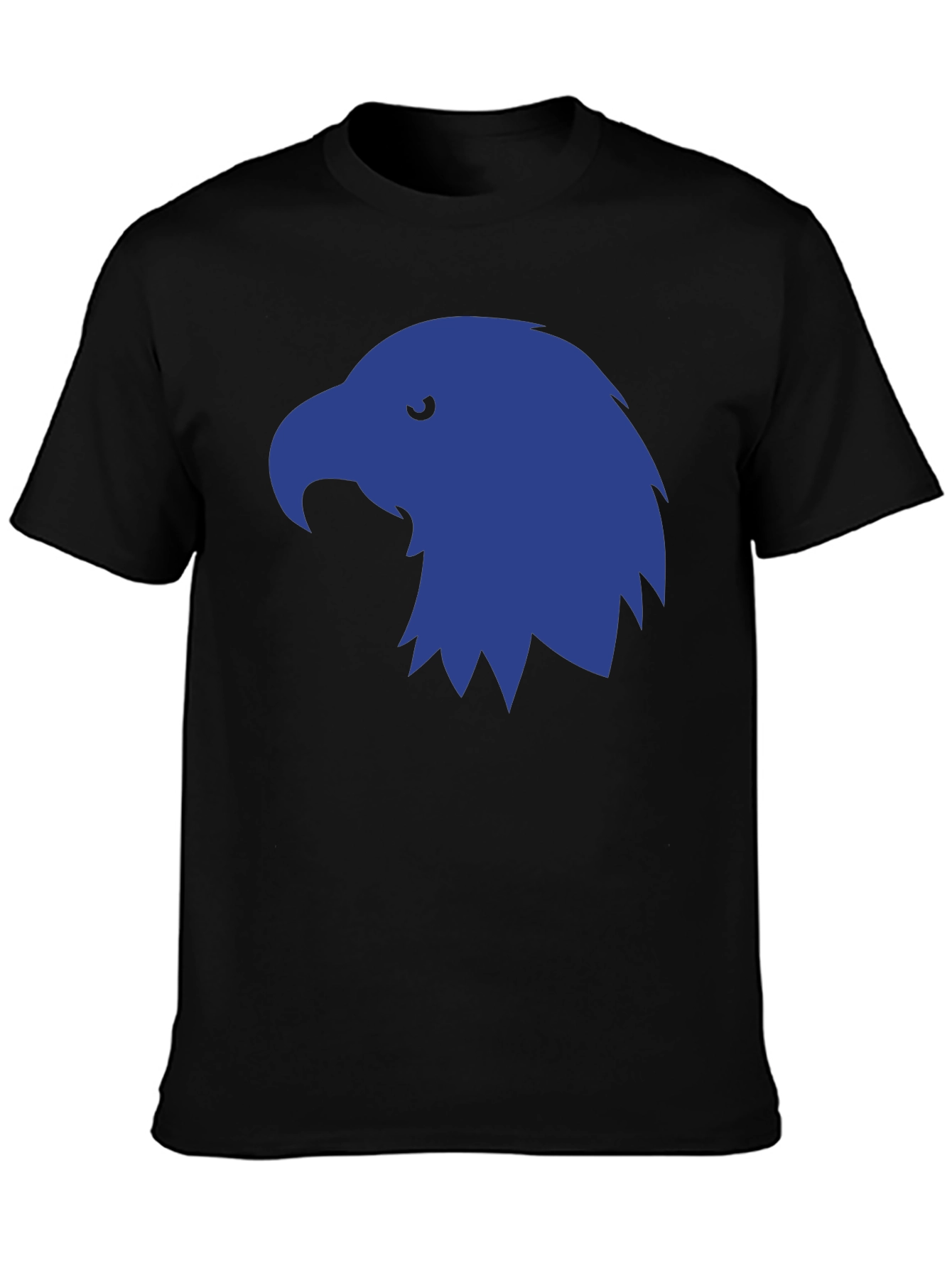Mens Black T-Shirt with Blue Eagle Graphic