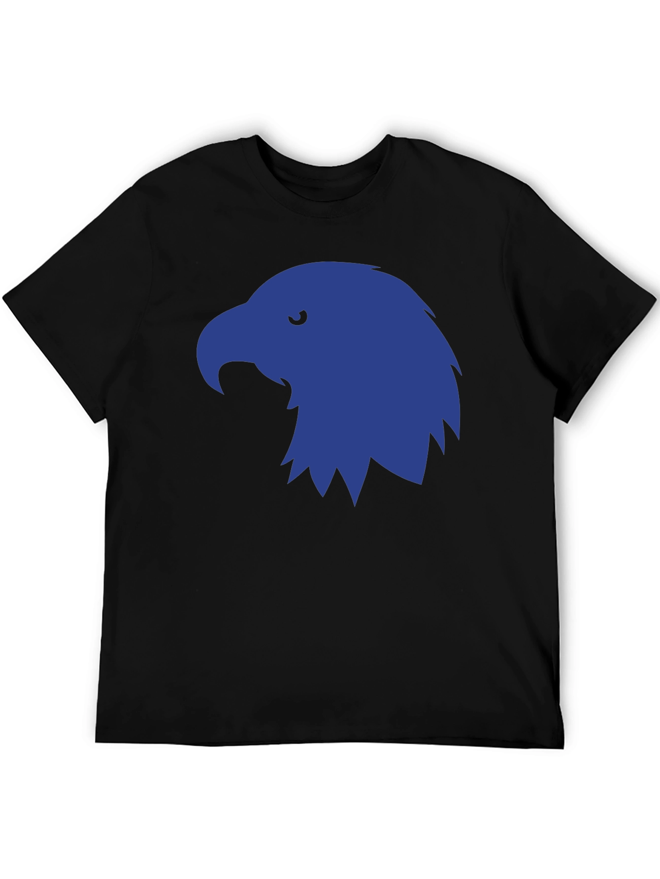 Mens Black T-Shirt with Blue Eagle Graphic