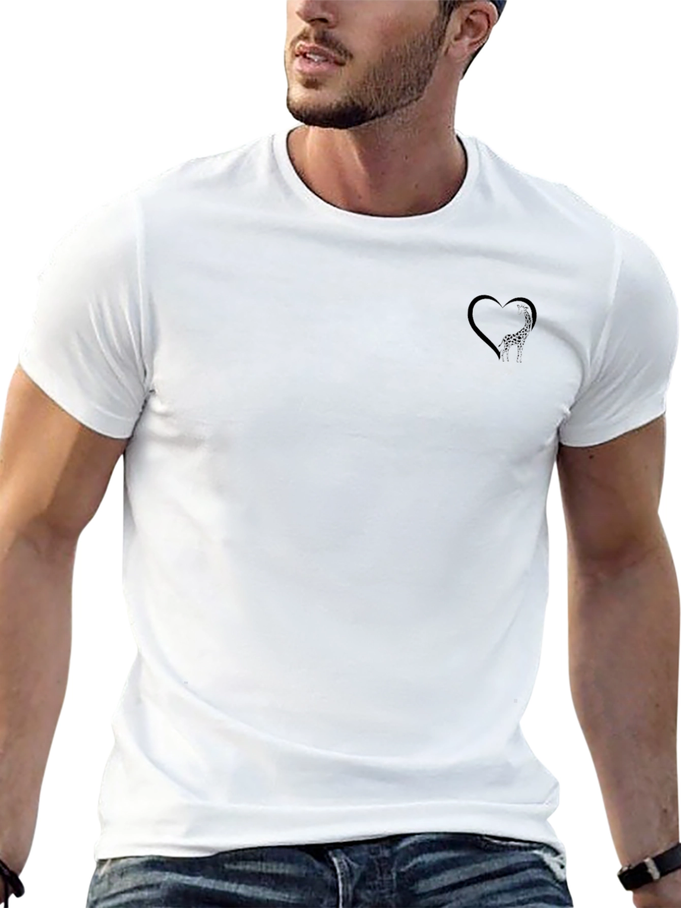 Mens Black Heart Graphic T-Shirt