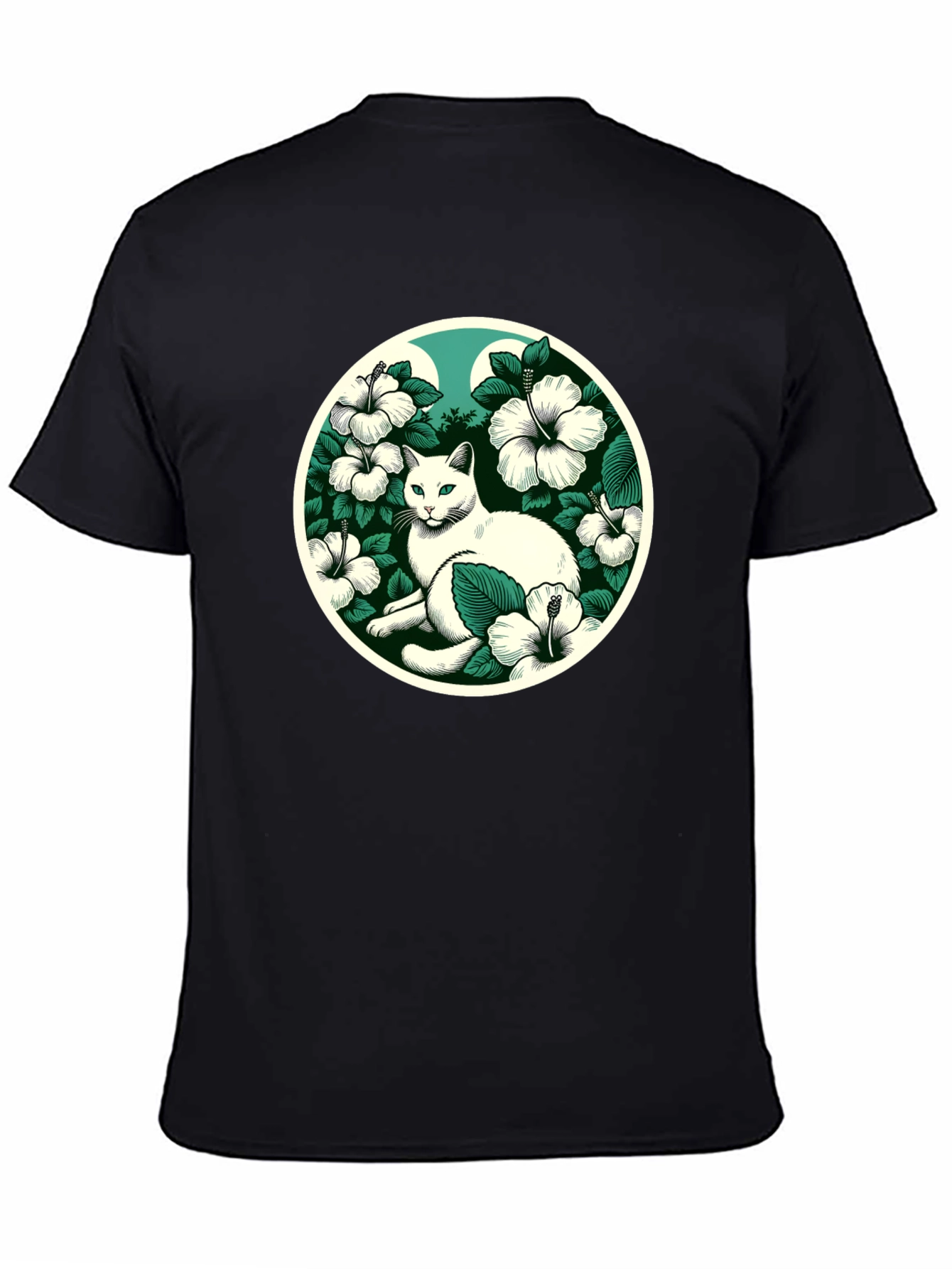 Cat & Hibiscus T-Shirt