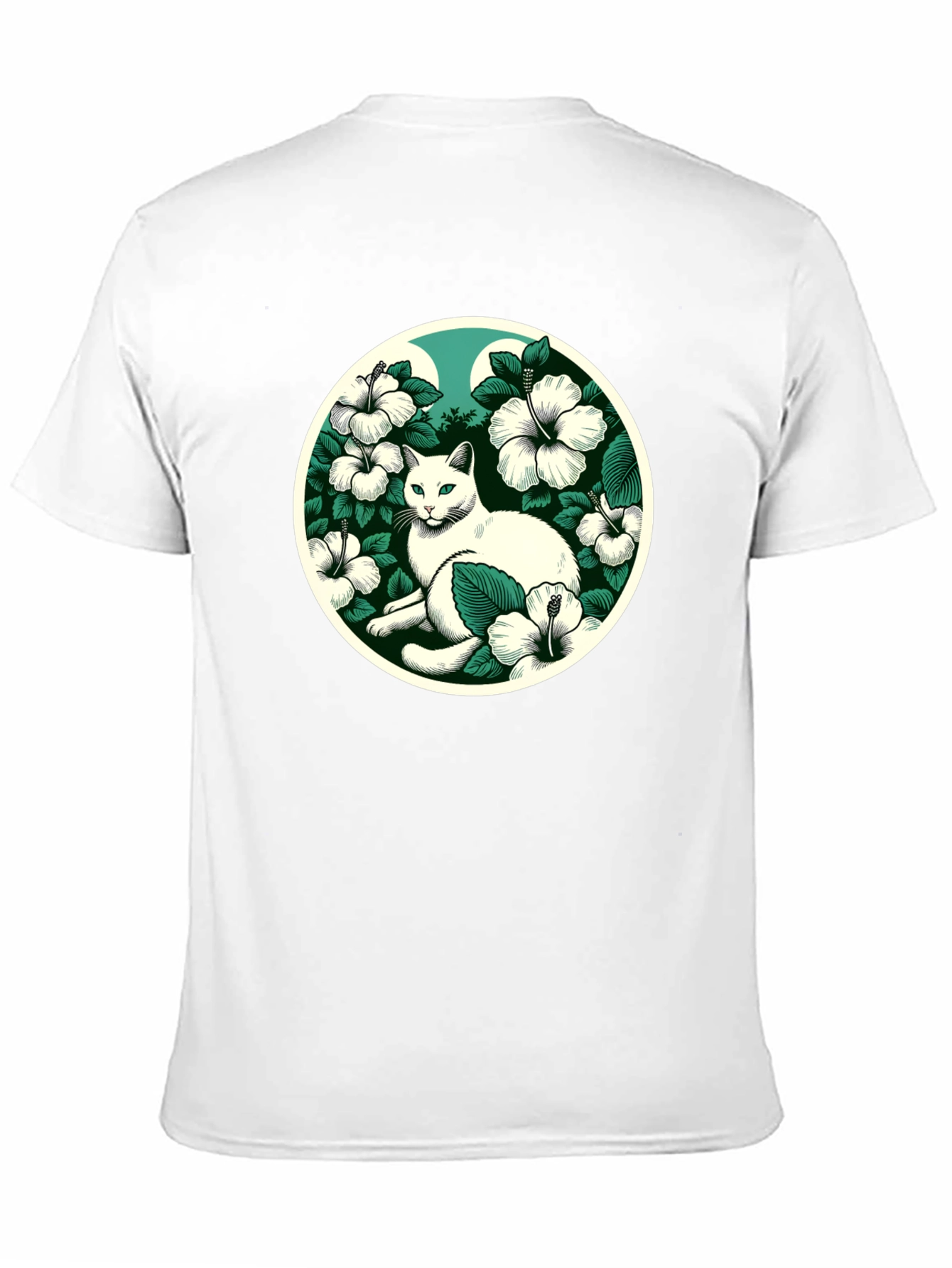 Cat & Hibiscus T-Shirt