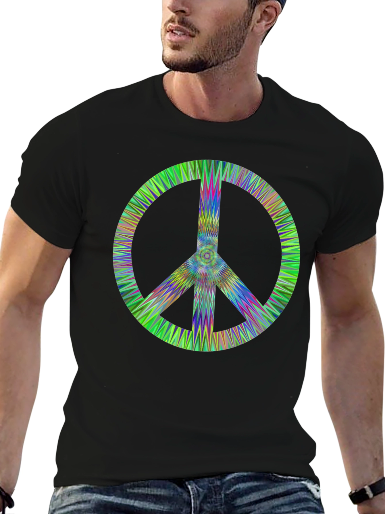 Retro Peace Sign Black T-Shirt