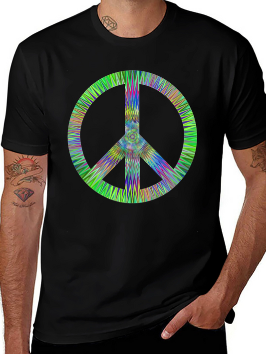 Retro Peace Sign Black T-Shirt