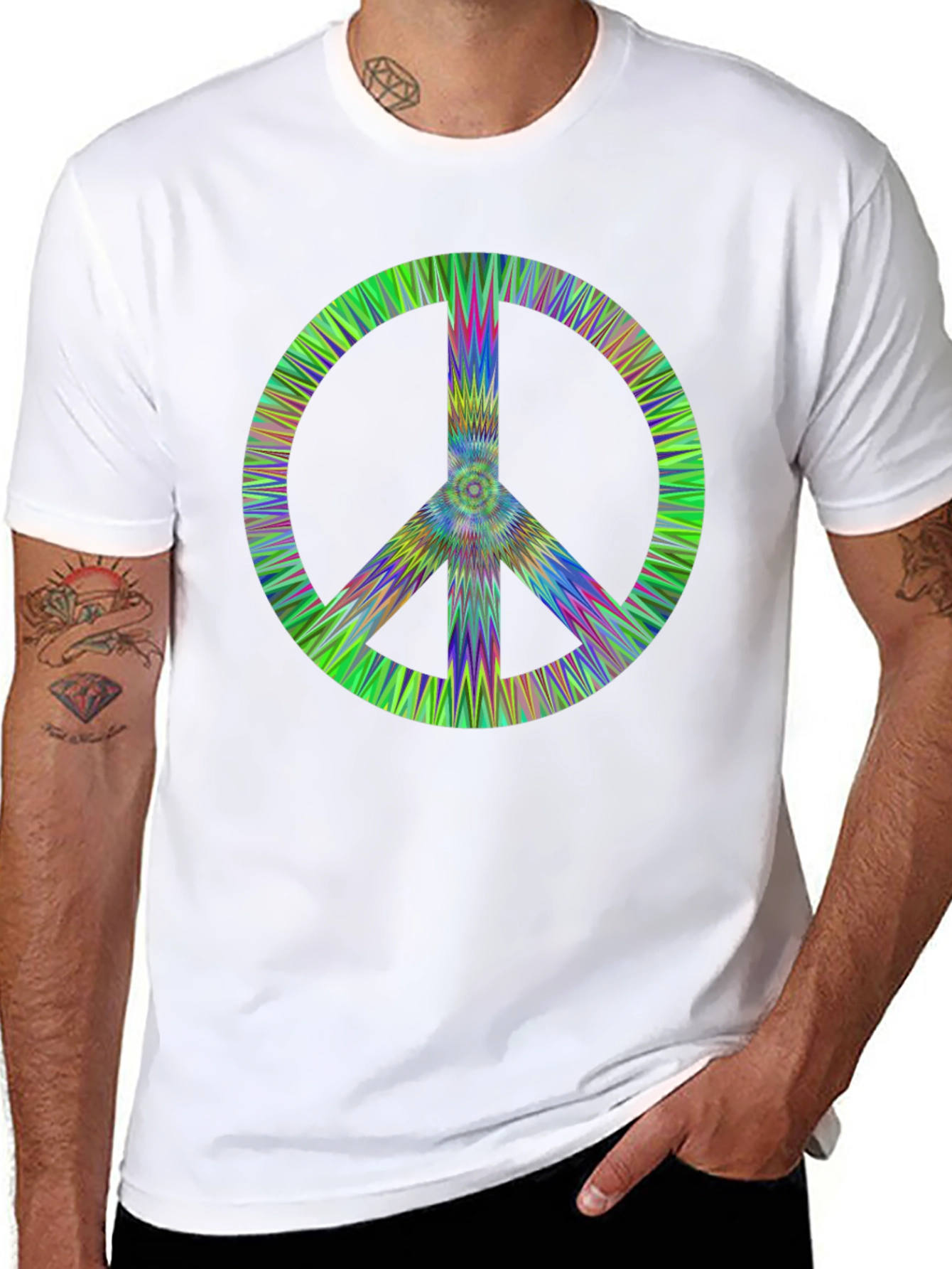Retro Peace Sign Black T-Shirt