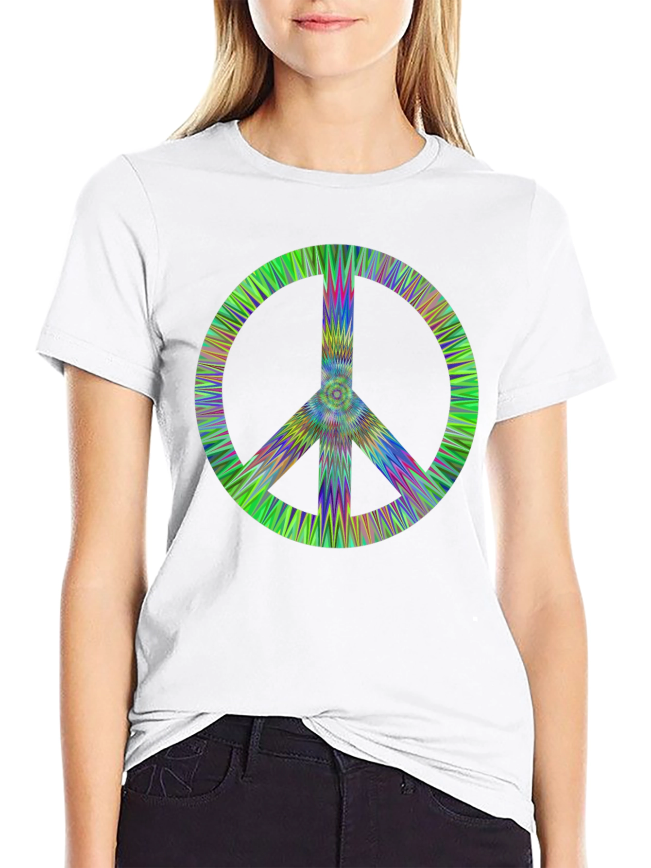 Retro Peace Sign Black T-Shirt