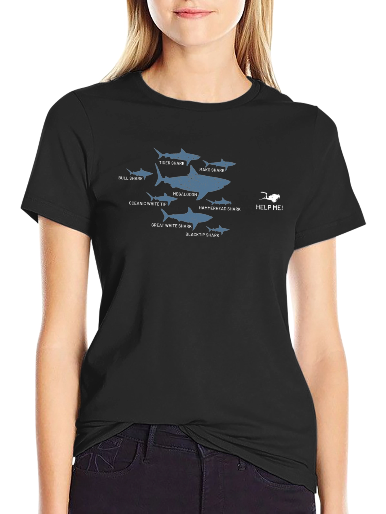 Shark Species Graphic T-Shirt