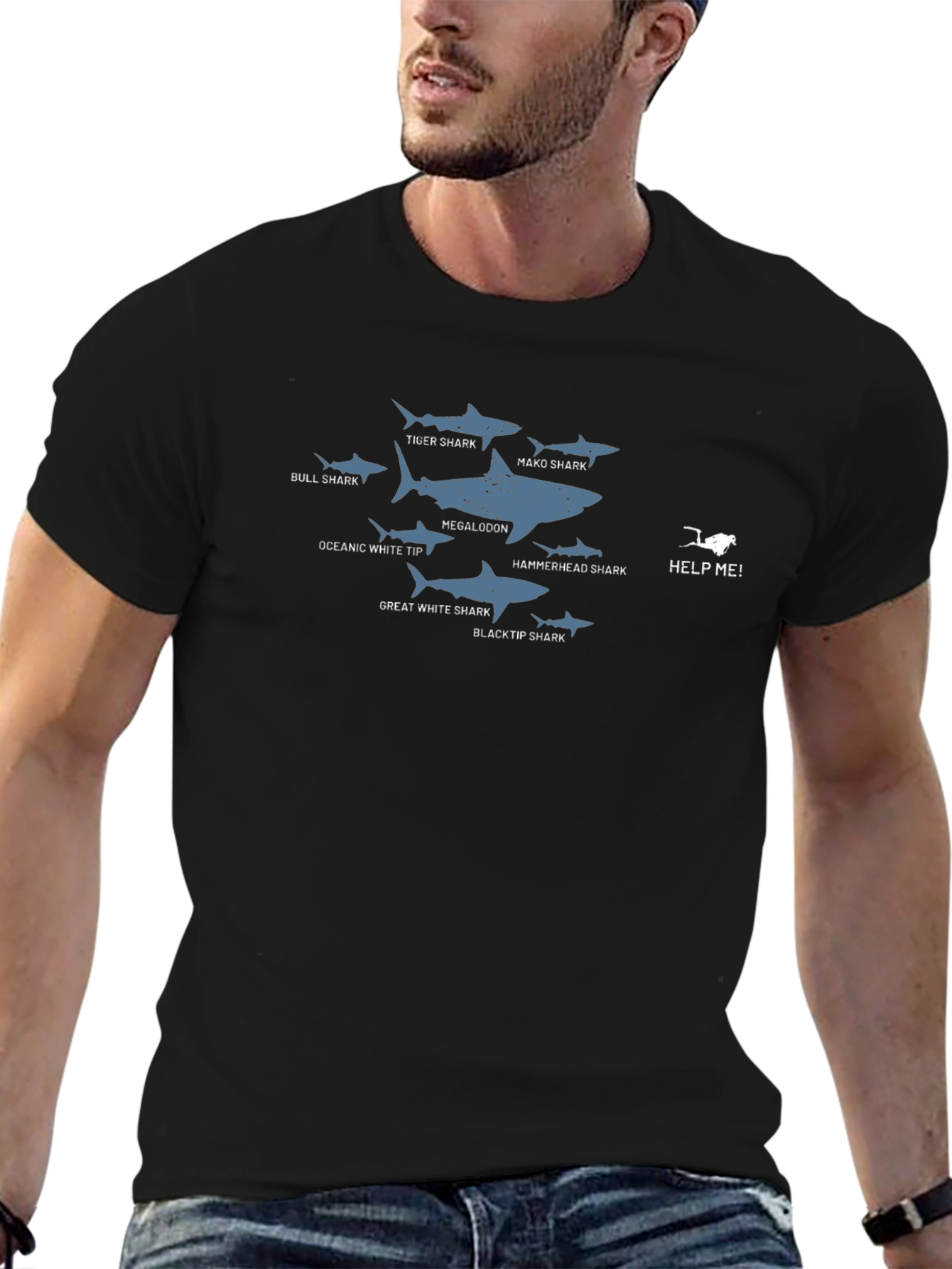 Shark Species Graphic T-Shirt
