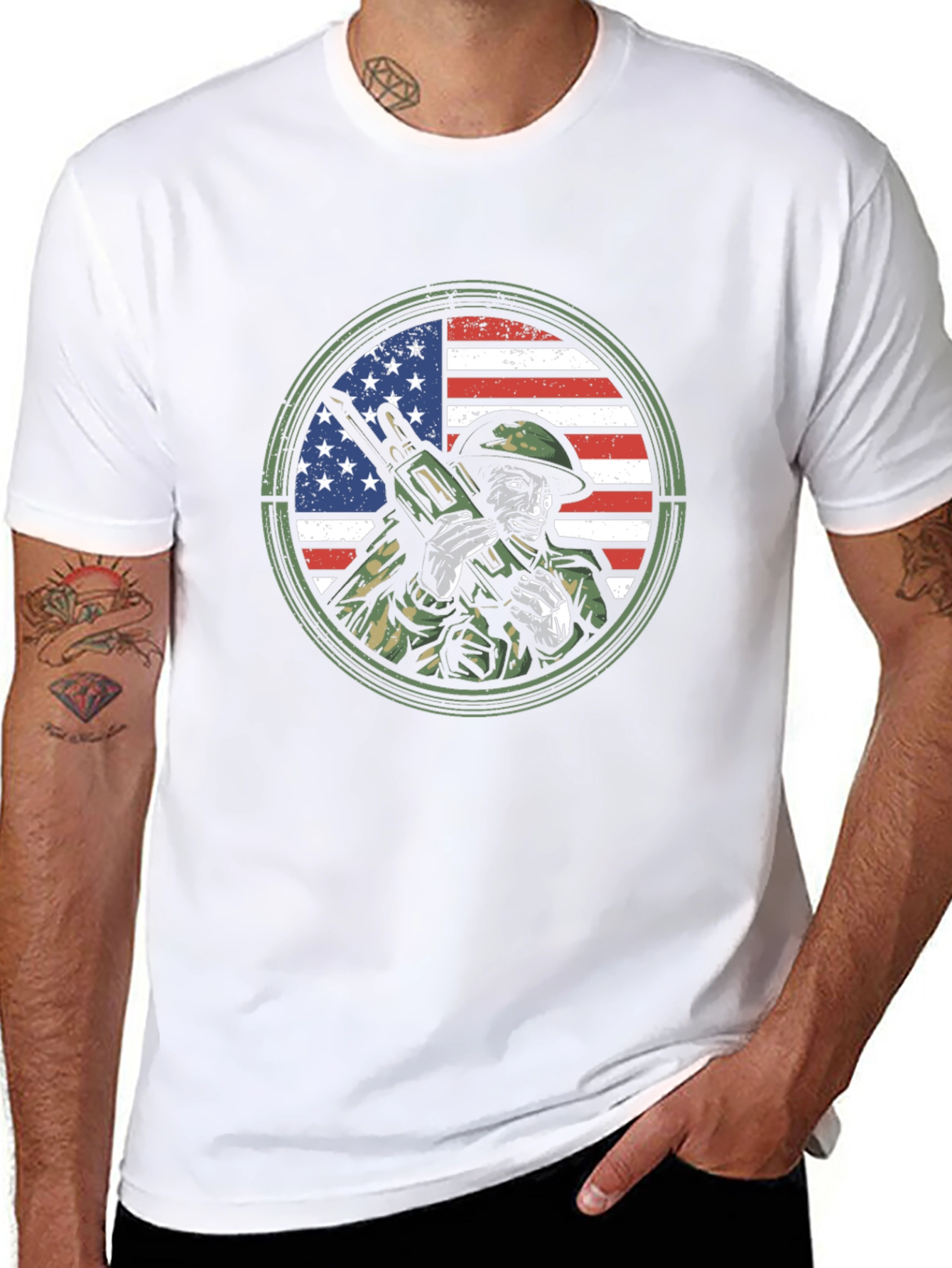 American Soldier Graphic Print Tee
