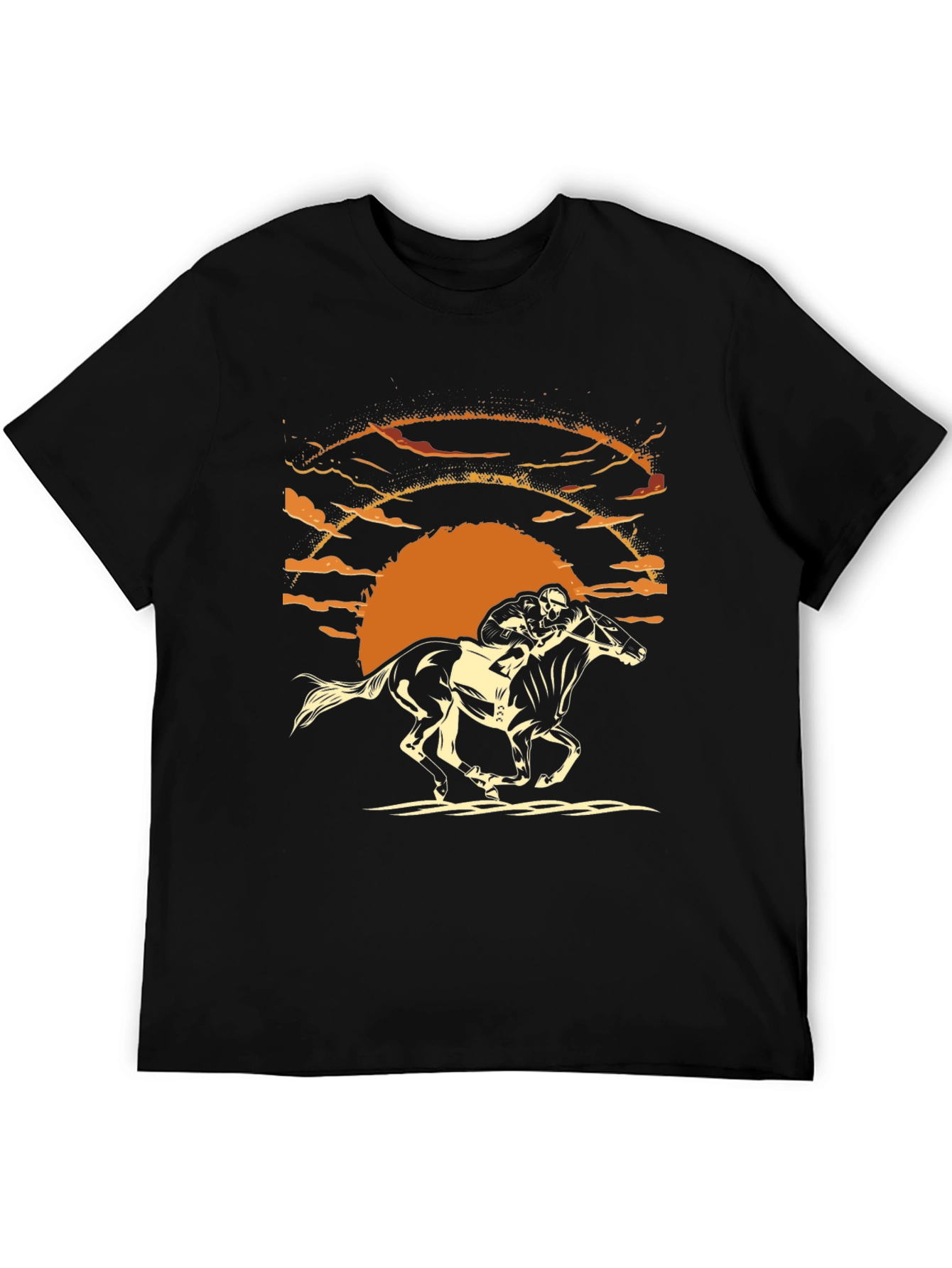 Horse Racing Sunset Graphic Tee