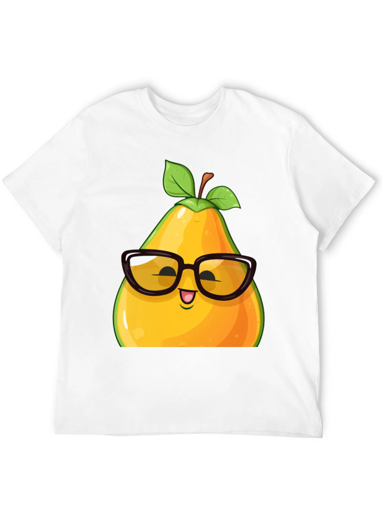 Funny Pear with Glasses Graphic T-Shirt