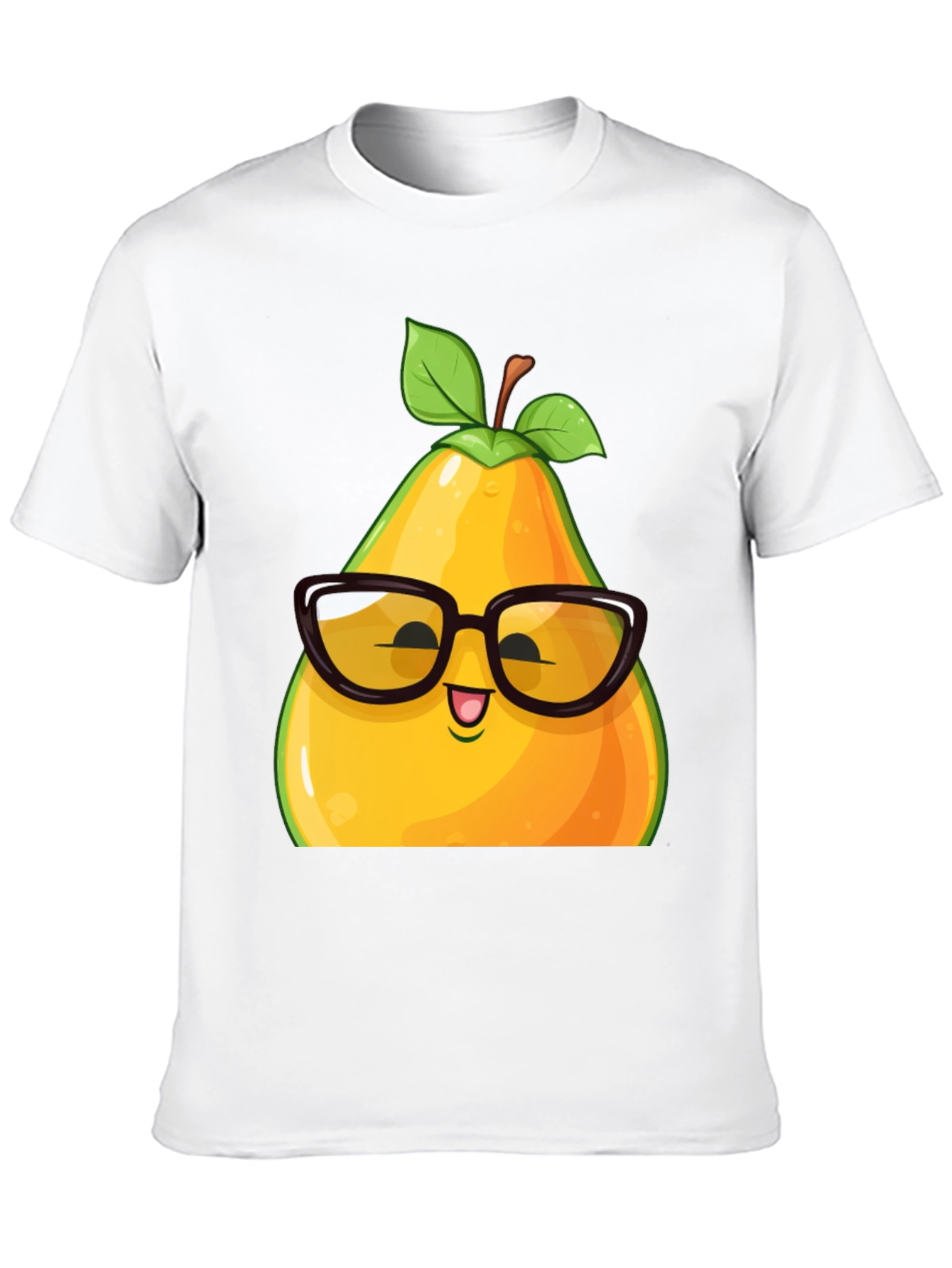 Funny Pear with Glasses Graphic T-Shirt