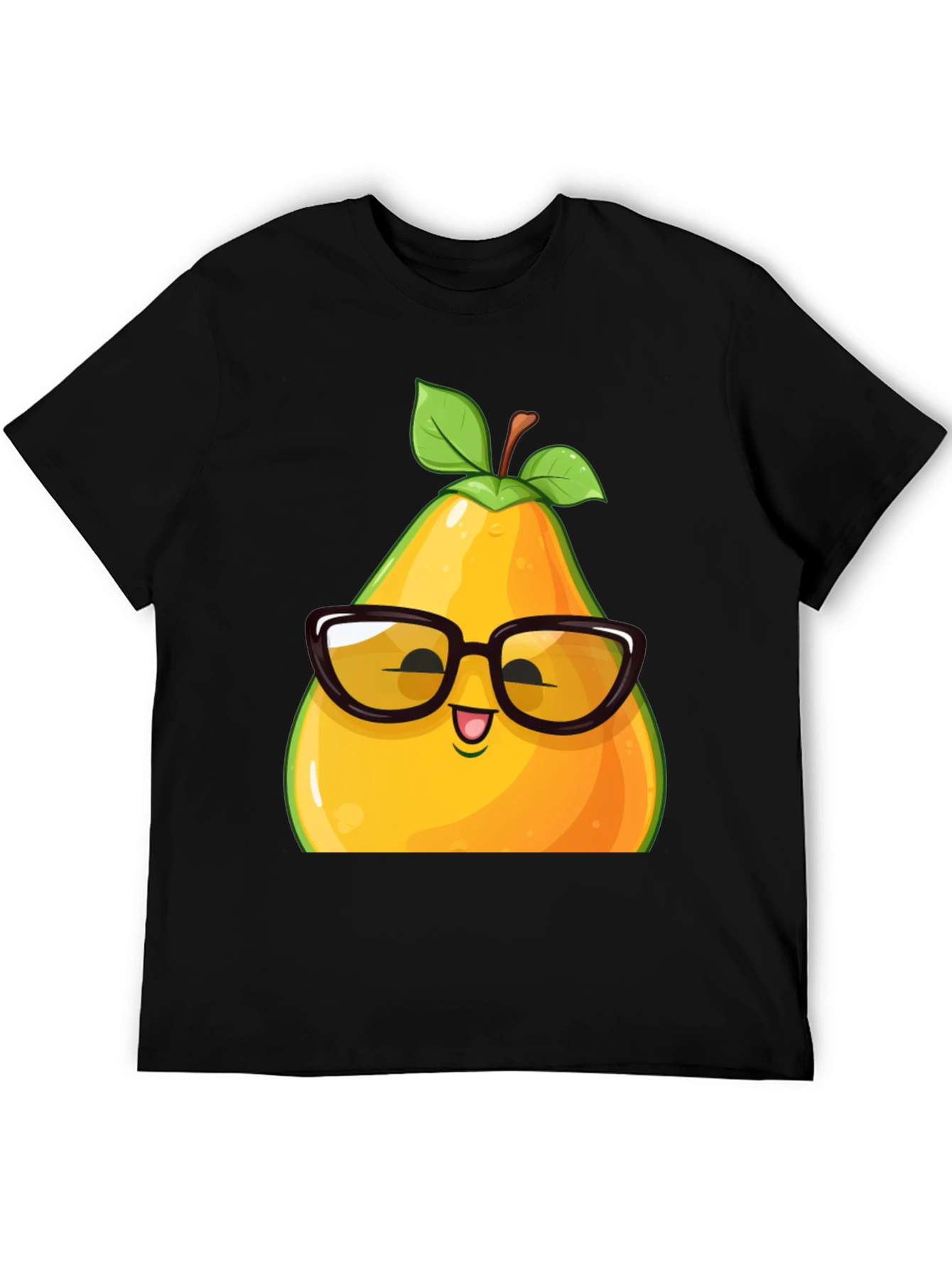 Funny Pear with Glasses Graphic T-Shirt