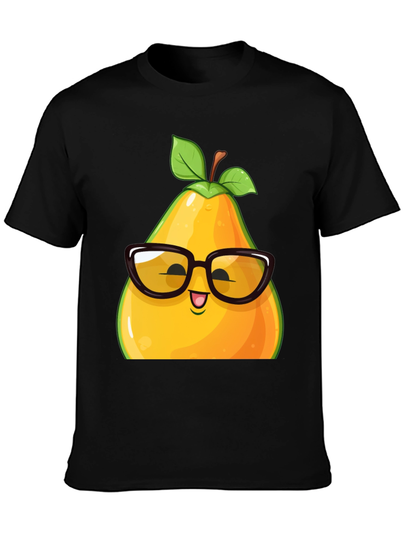 Funny Pear with Glasses Graphic T-Shirt
