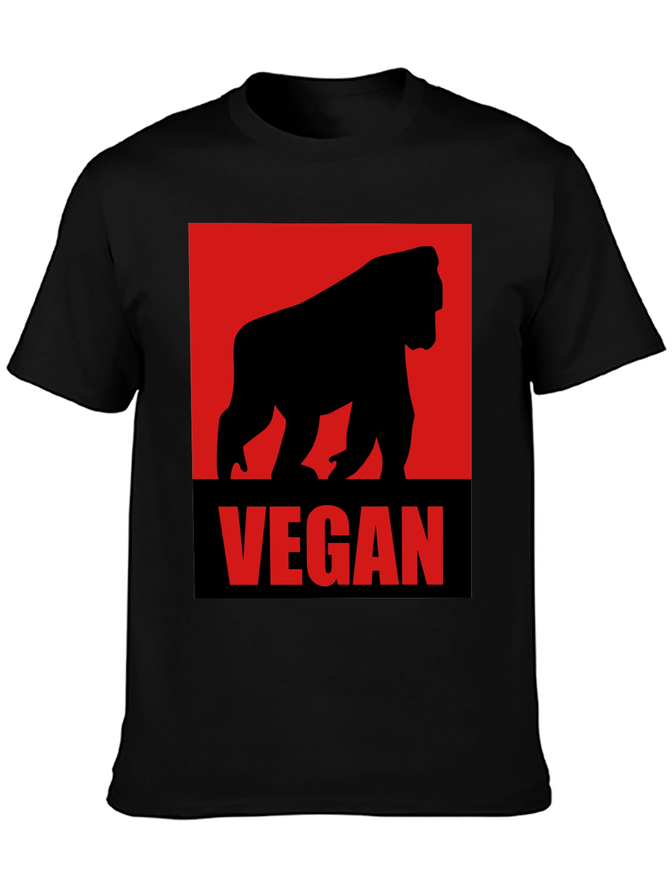 Vegan Gorilla Graphic Tee - Black