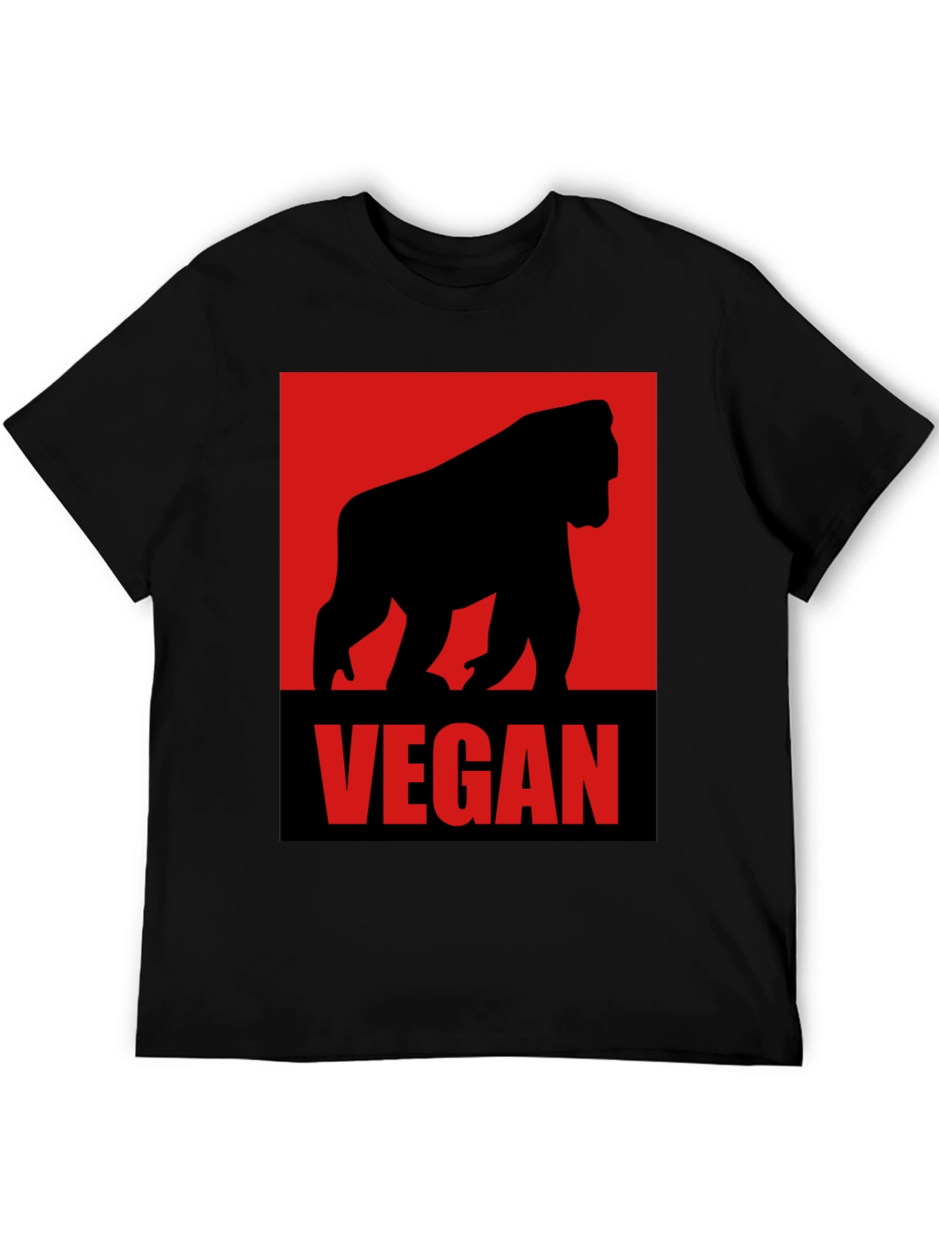 Vegan Gorilla Graphic Tee - Black