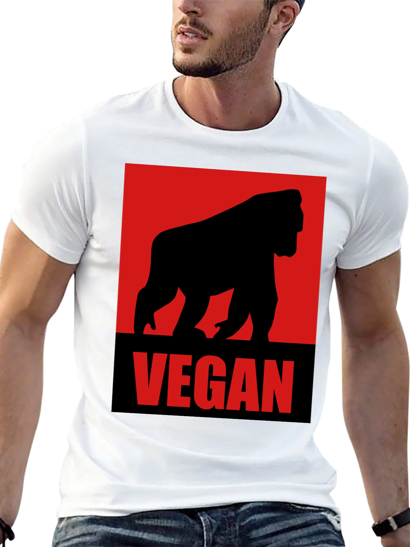 Vegan Gorilla Graphic Tee - Black