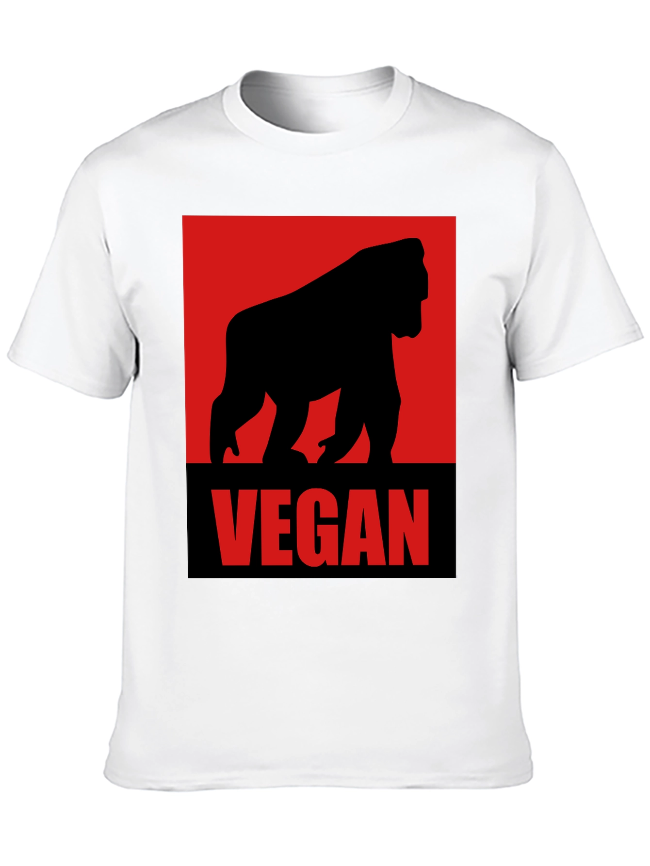Vegan Gorilla Graphic Tee - Black