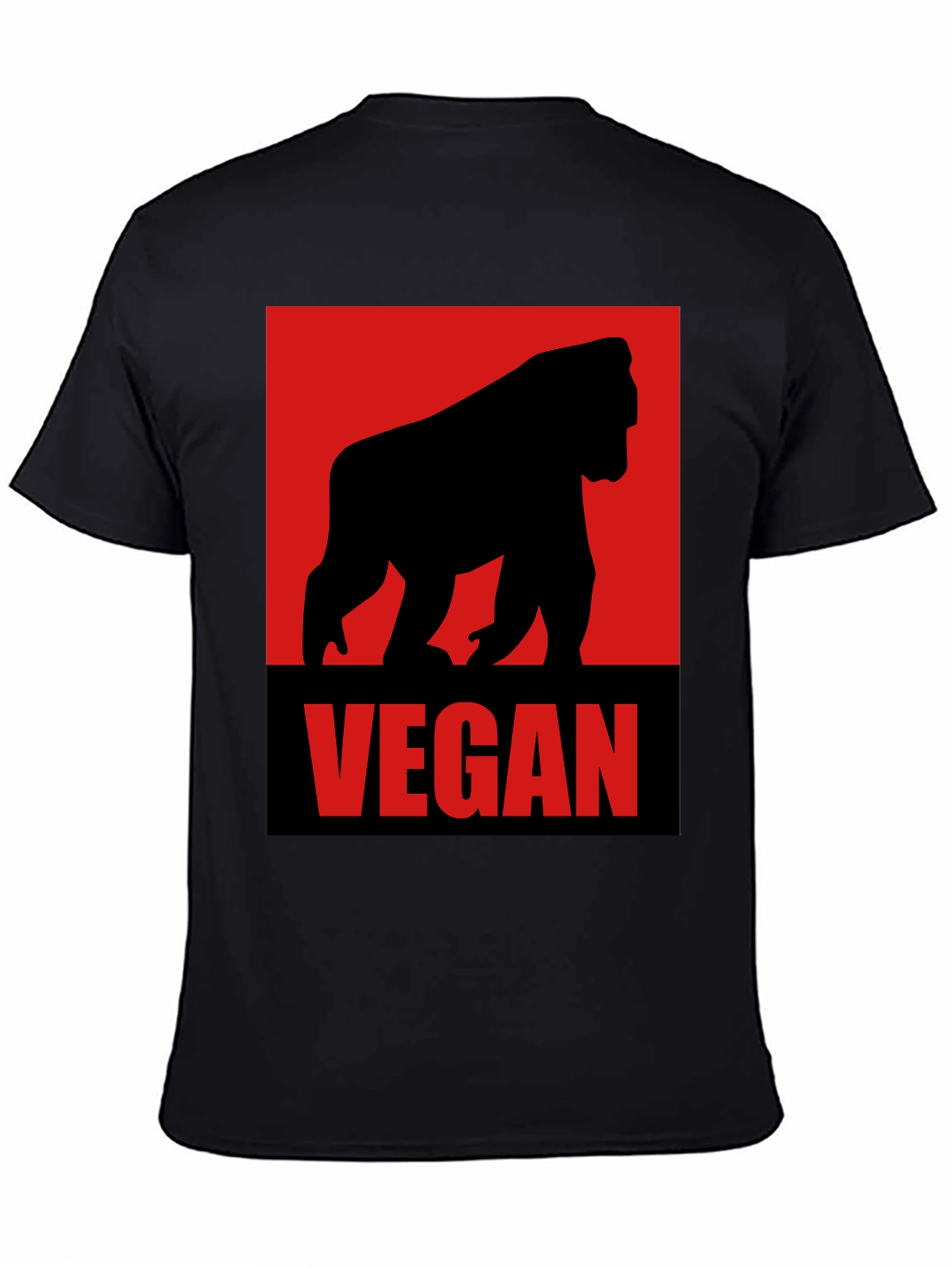 Vegan Gorilla Graphic Tee - Black