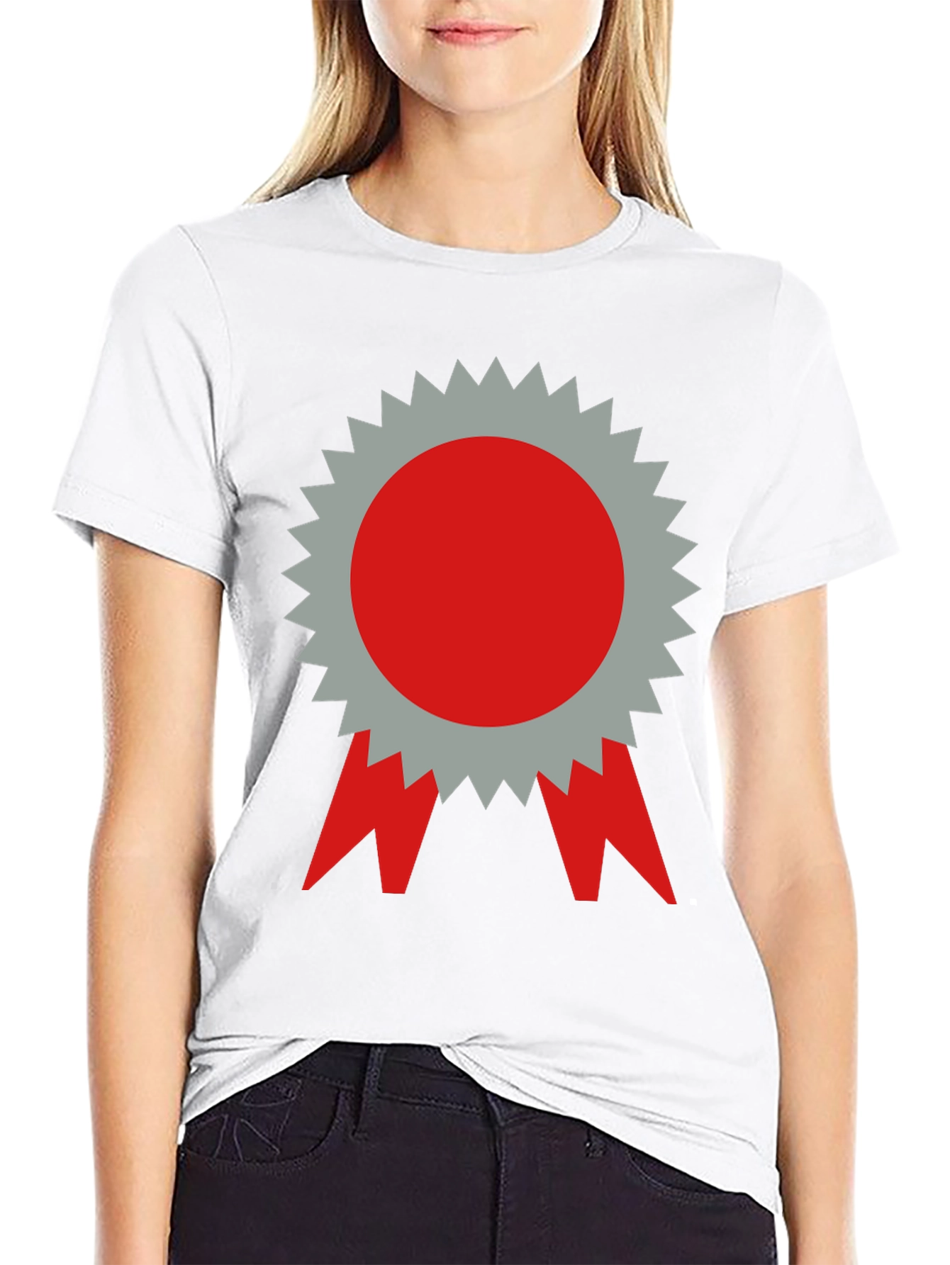 Graphic Tee - Red & Gray Award Ribbon Design