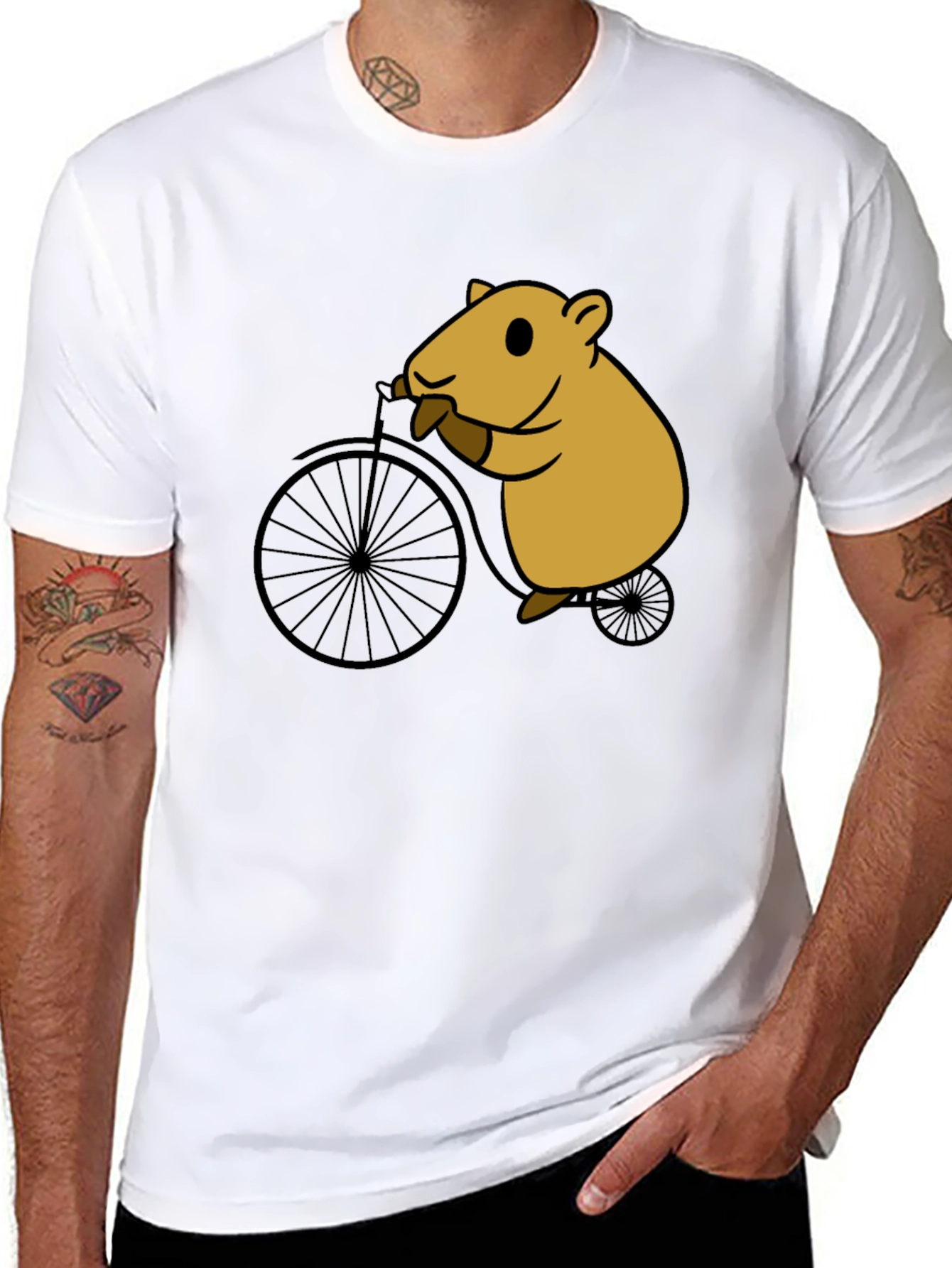 Hamster on Bike Graphic Tee - Unisex