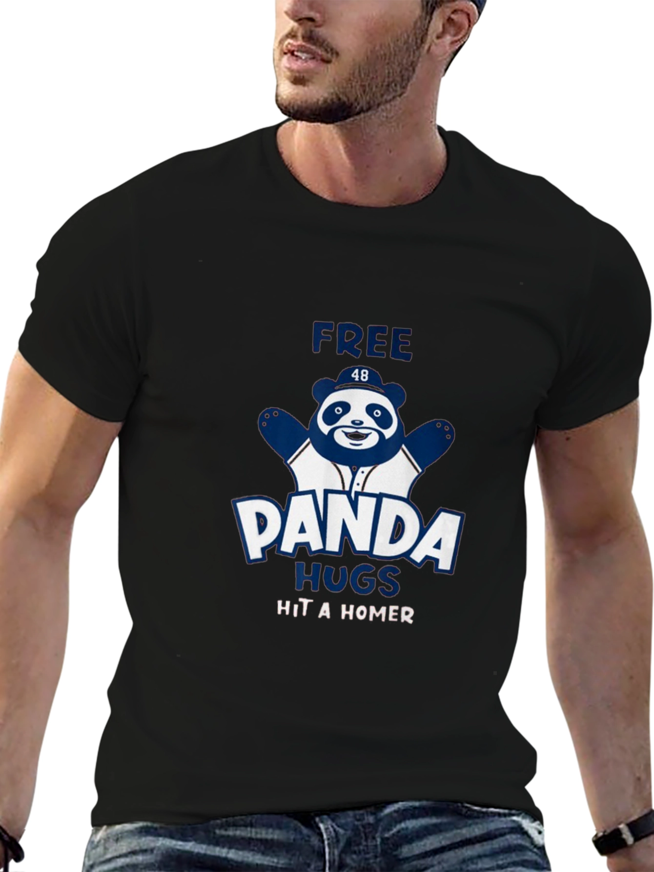 Panda Hugs T-Shirt - Baseball Fan Tee