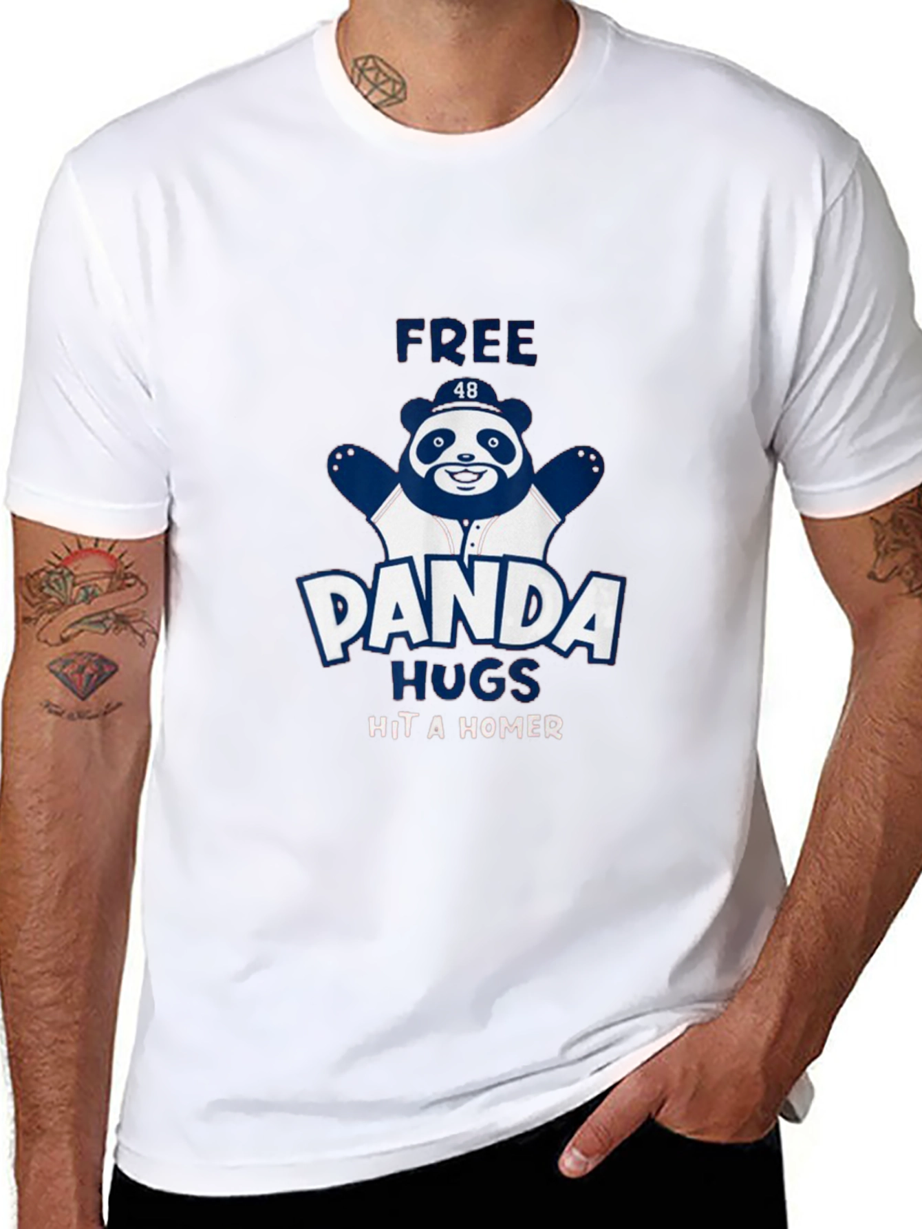 Panda Hugs T-Shirt - Baseball Fan Tee