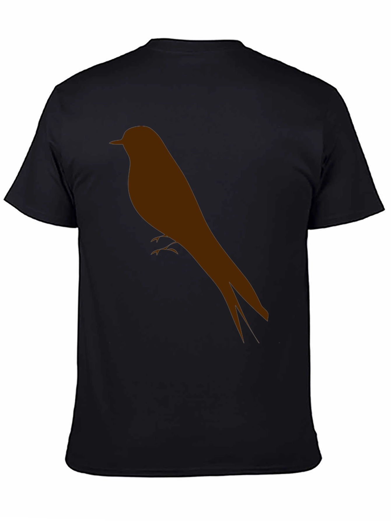 Mens Black T-Shirt with Bird Silhouette Graphic
