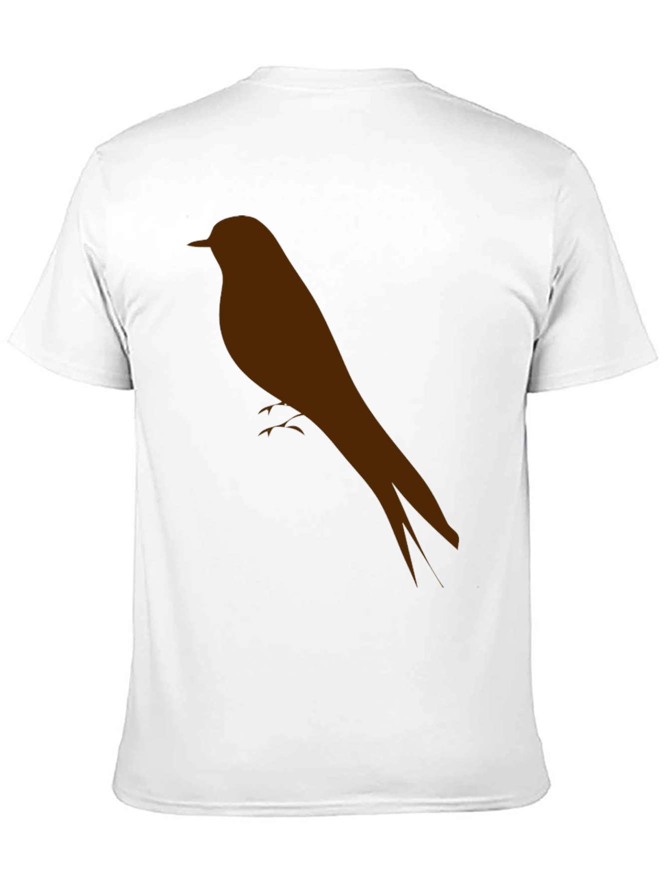 Mens Black T-Shirt with Bird Silhouette Graphic