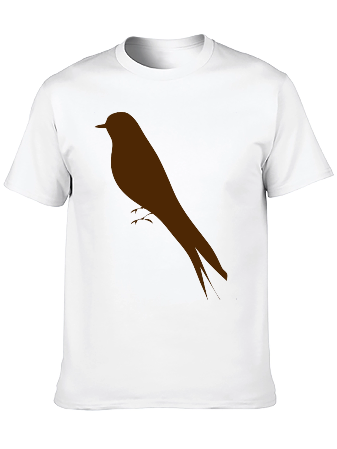 Mens Black T-Shirt with Bird Silhouette Graphic