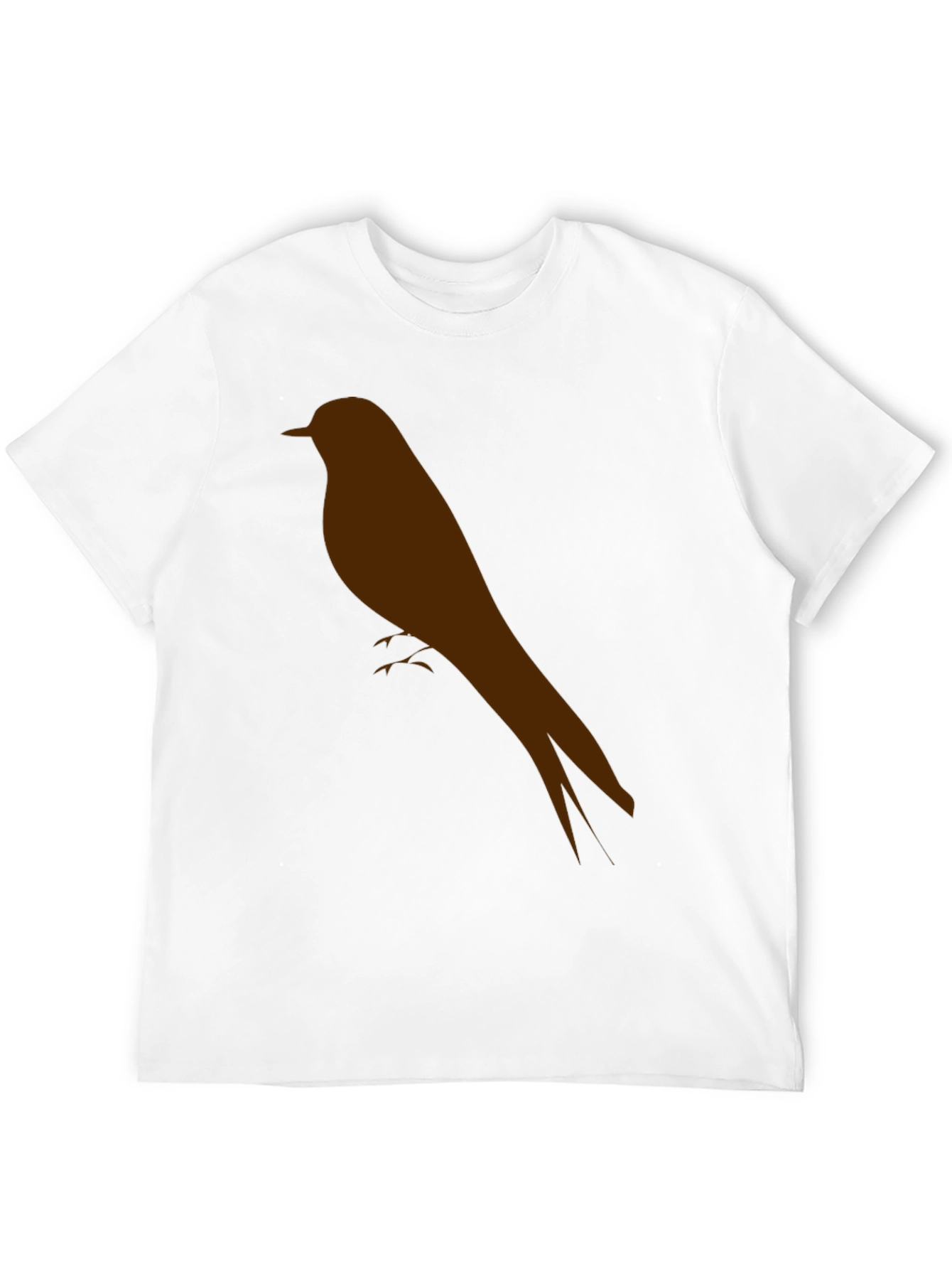 Mens Black T-Shirt with Bird Silhouette Graphic