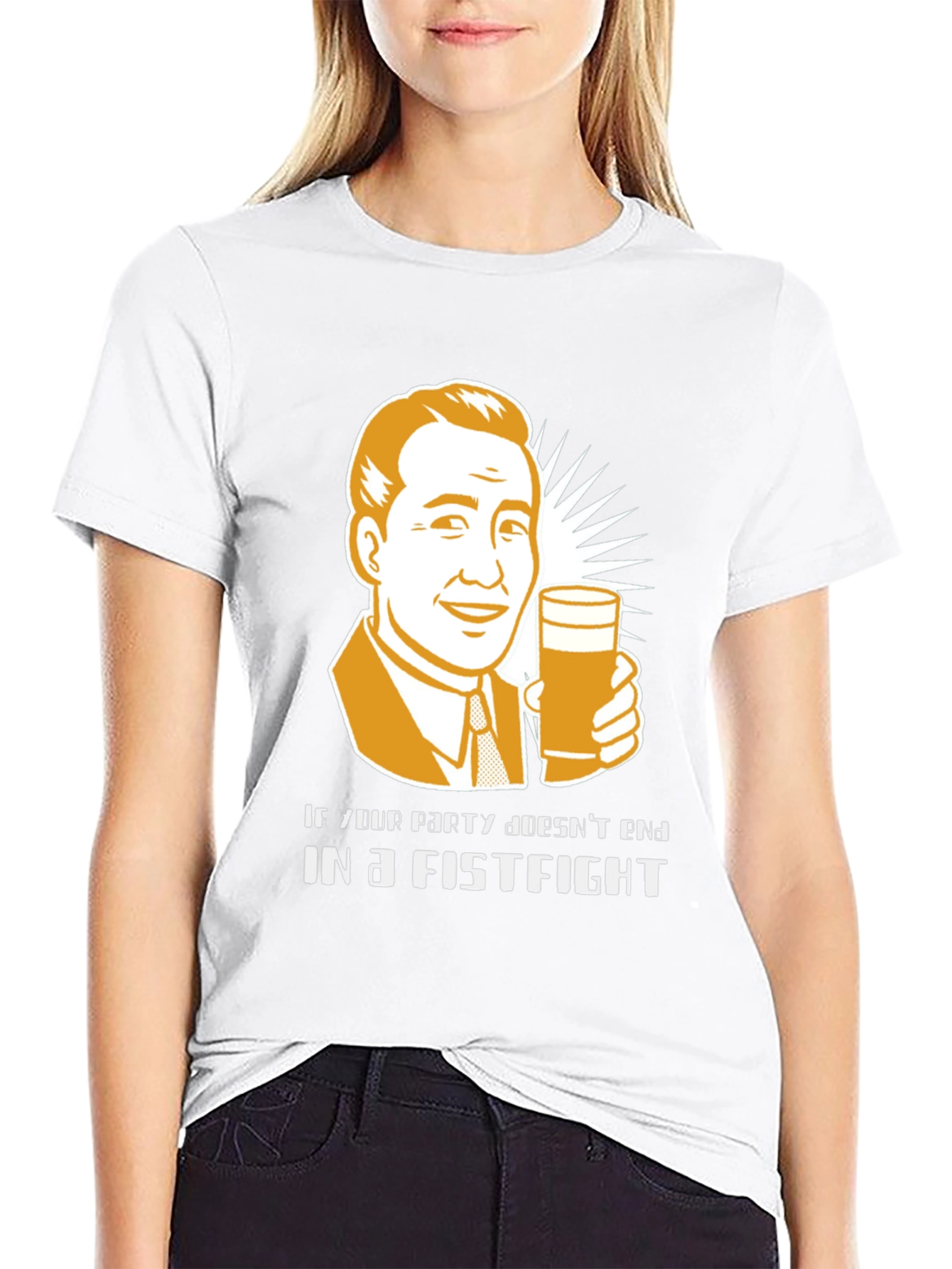 Party Fistfight Graphic Tee - Black Cotton T-Shirt