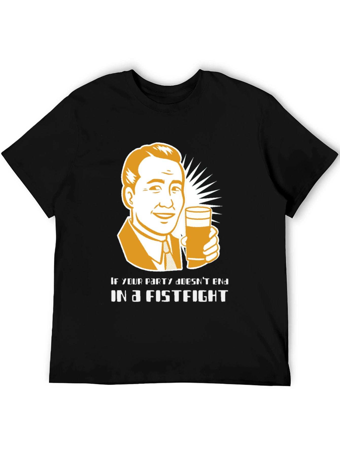 Party Fistfight Graphic Tee - Black Cotton T-Shirt