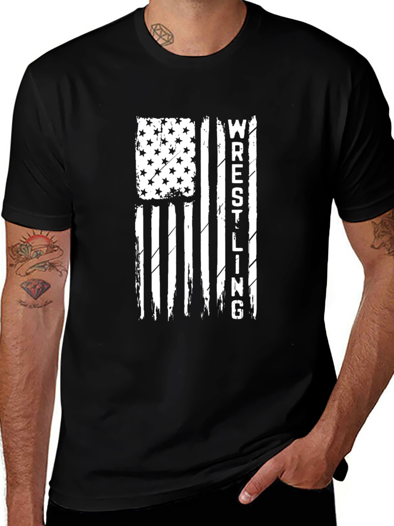 Wrestling American Flag T-Shirt