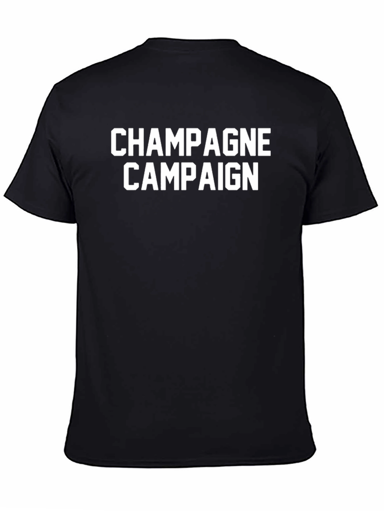 Champagne Campaign Black Graphic T-Shirt