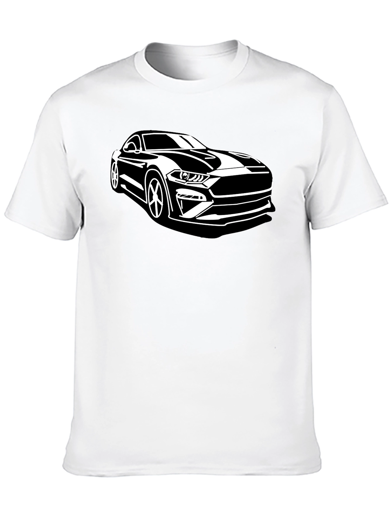 Black Mustang Car Graphic T-Shirt