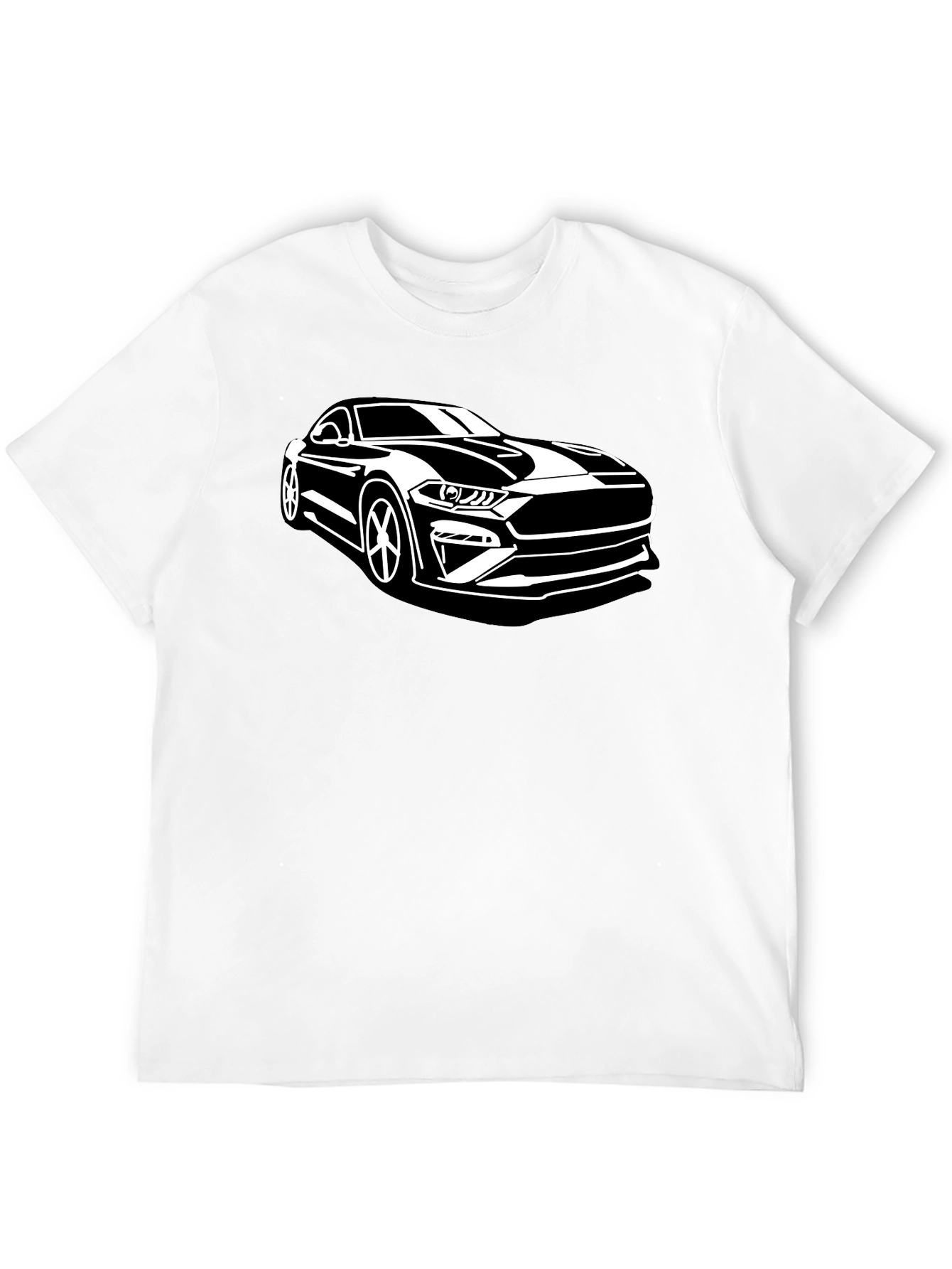 Black Mustang Car Graphic T-Shirt