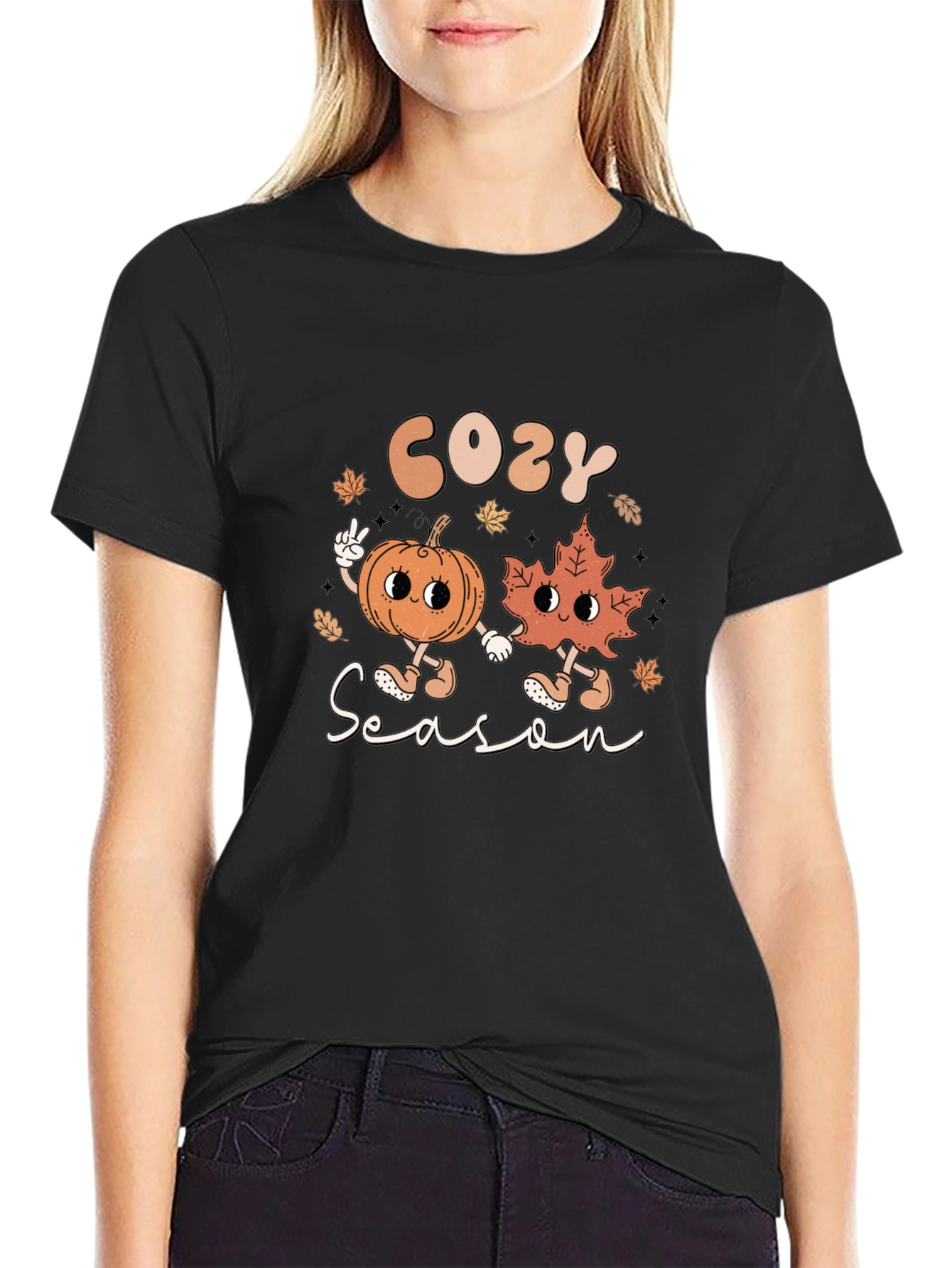 Cozy Season Graphic T-Shirt - Fall Themed Tee