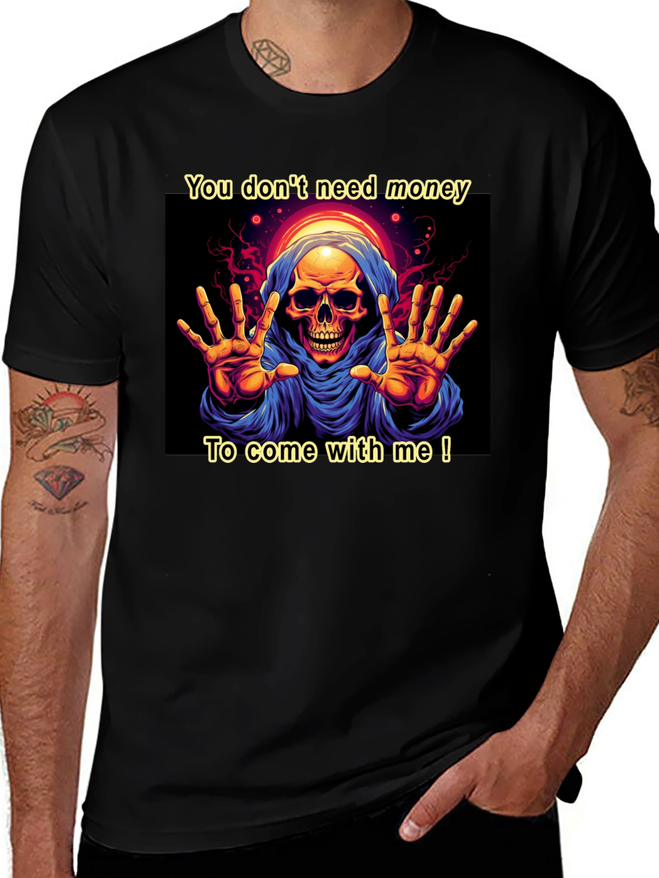 Grim Reaper Graphic Tee - You Dont Need Money