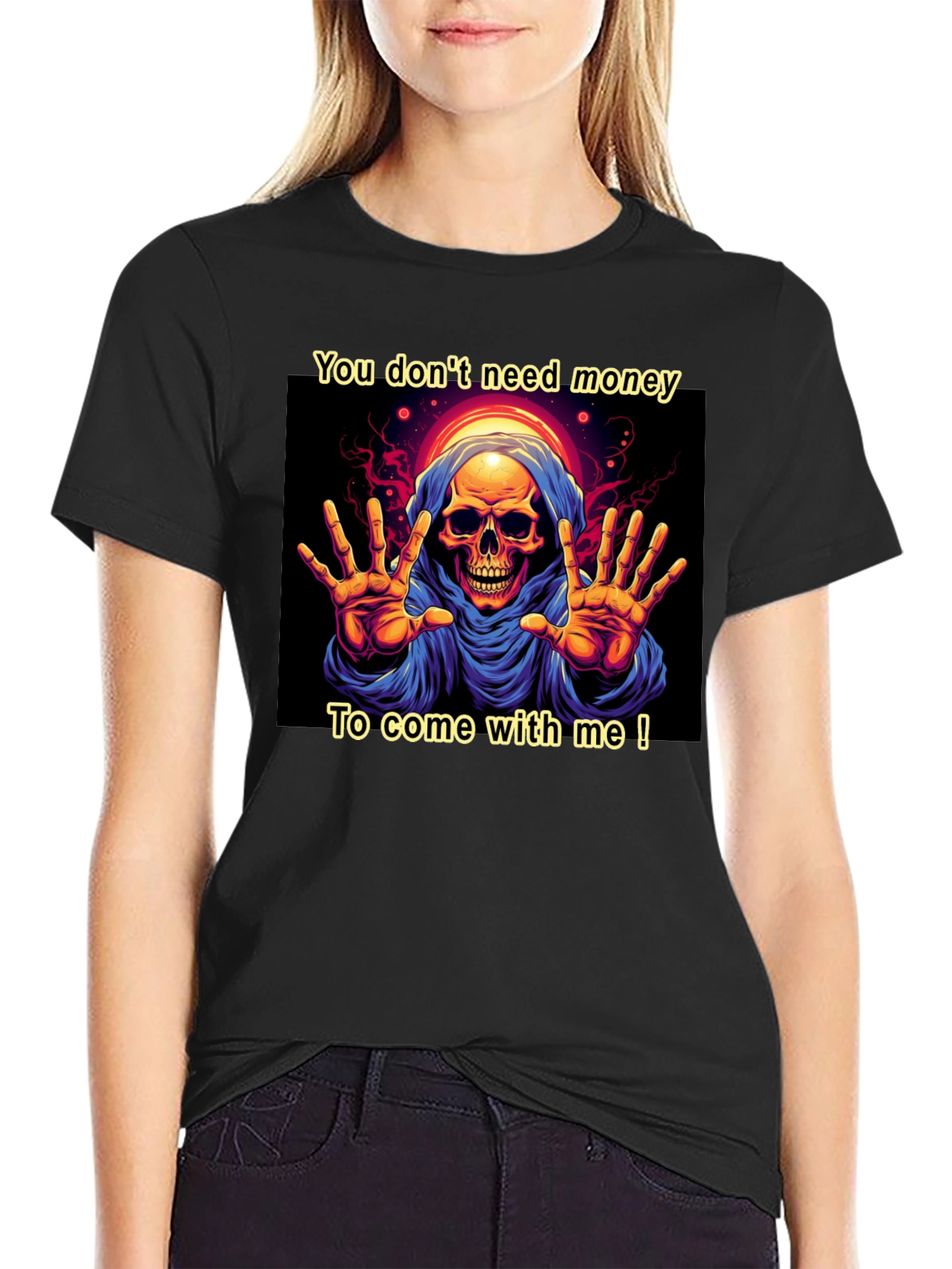 Grim Reaper Graphic Tee - You Dont Need Money