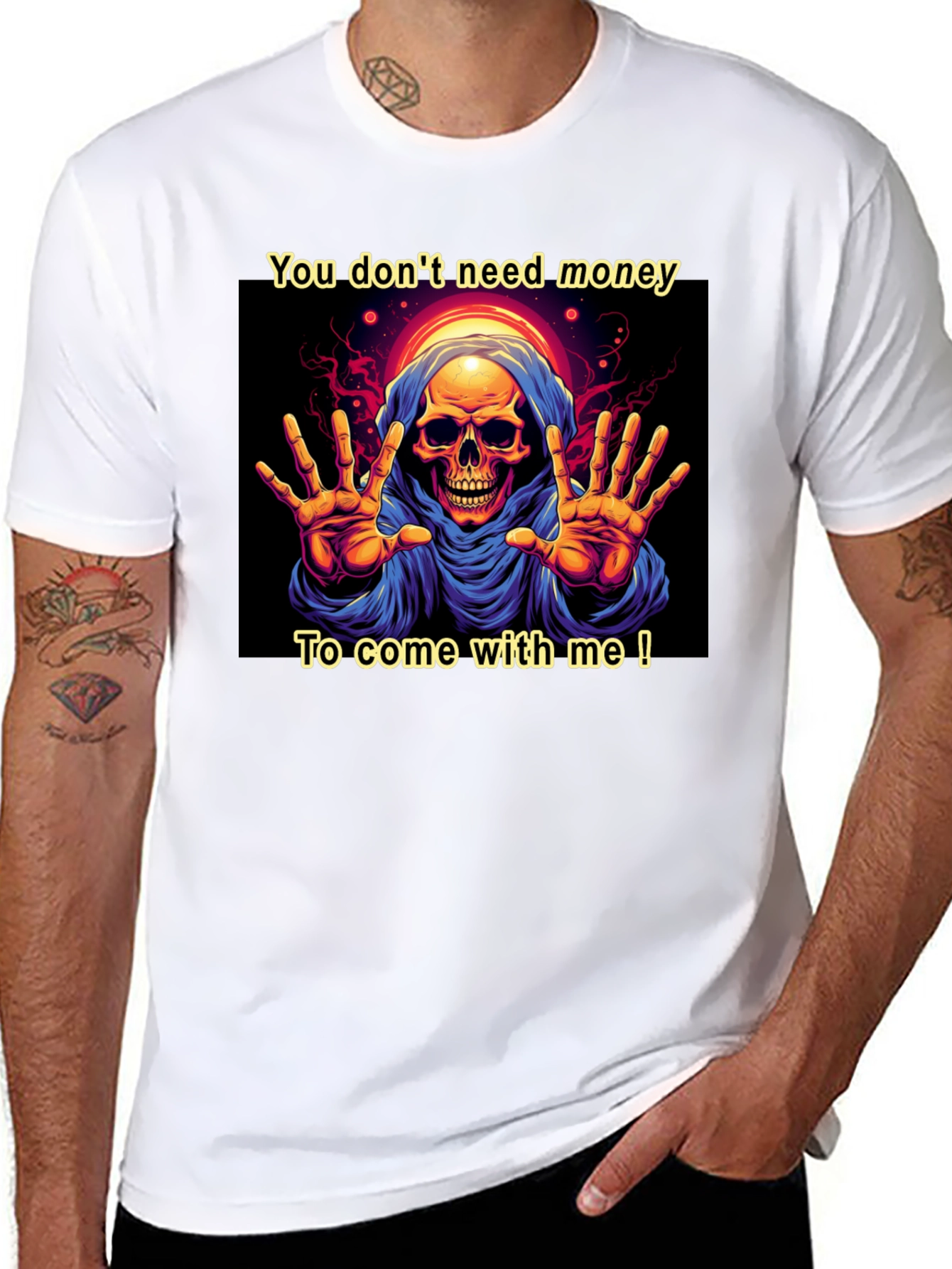 Grim Reaper Graphic Tee - You Dont Need Money