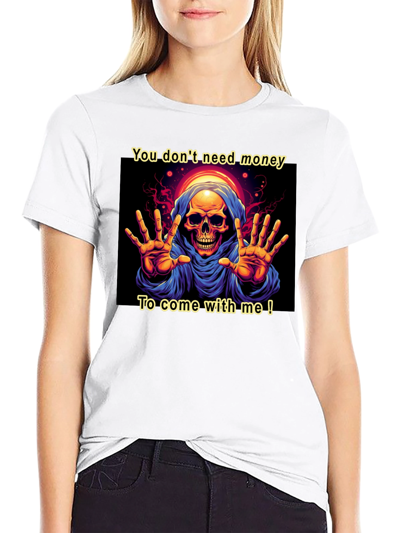Grim Reaper Graphic Tee - You Dont Need Money