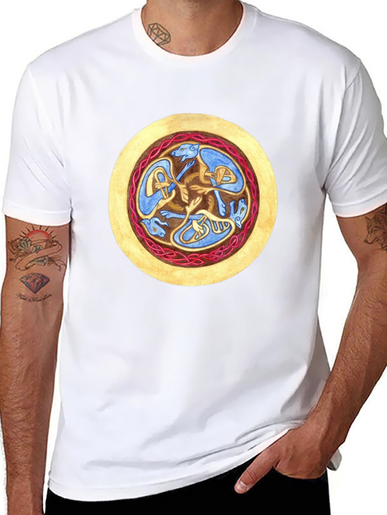 Celtic Hound Circle Black T-Shirt
